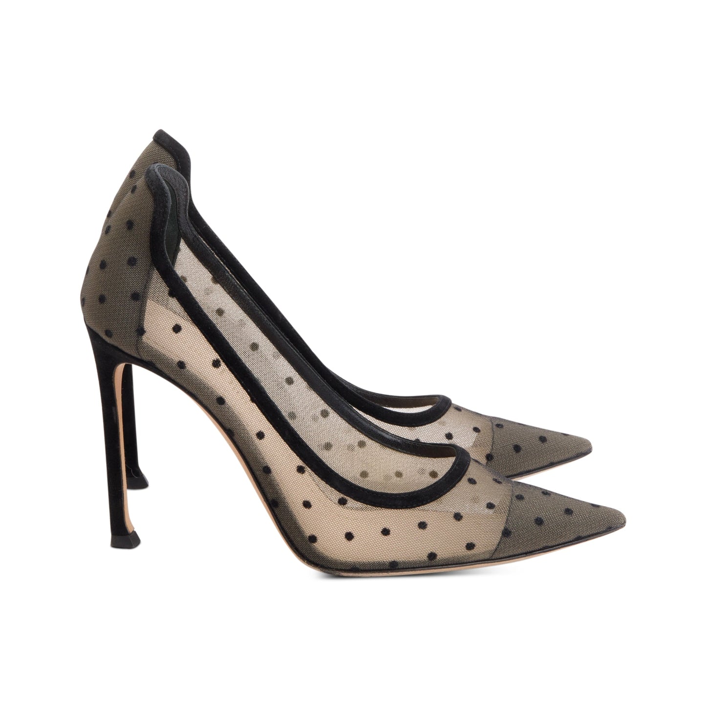 Dior Christian Mesh Polka Dot D Moi Pumps, Black Shoes
