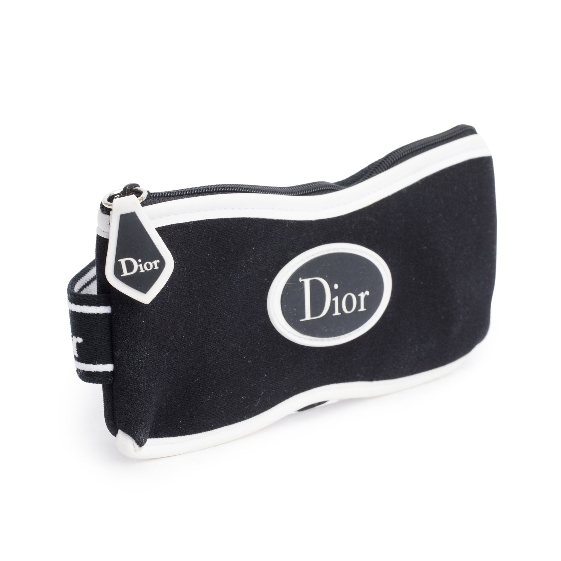 Dior Christian Neoprene Travel Sleep Mask Handbag Black Logo Travel Bag