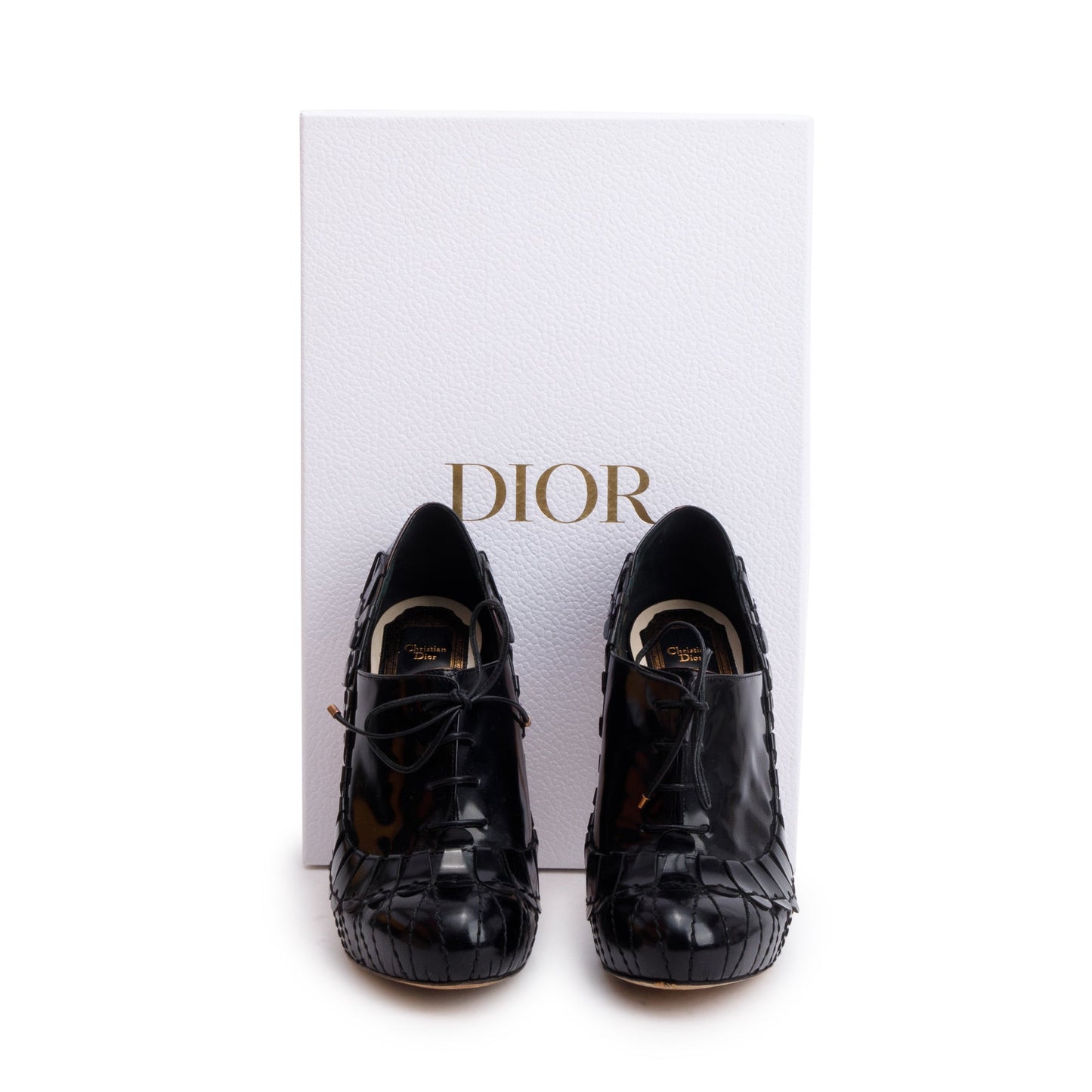 Dior Christian Patent Bootie Pumps, Size Handbag Leather Black Shoes