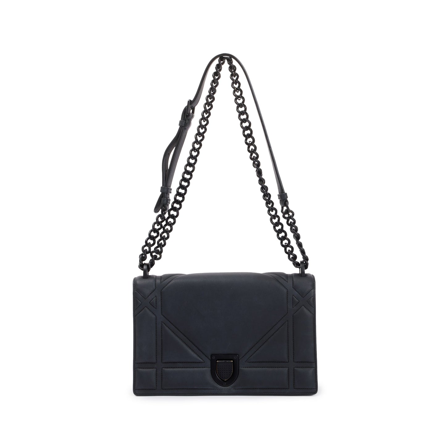 Dior Christian Ultramatte Calfskin ama Flap Bag Leather Black Travel Bag