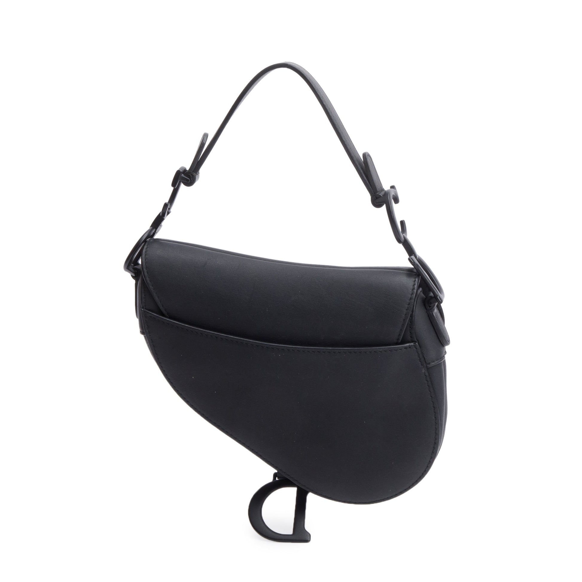 Dior Christian Ultramatte Calfskin Saddle Bag Leather Black Travel Bag