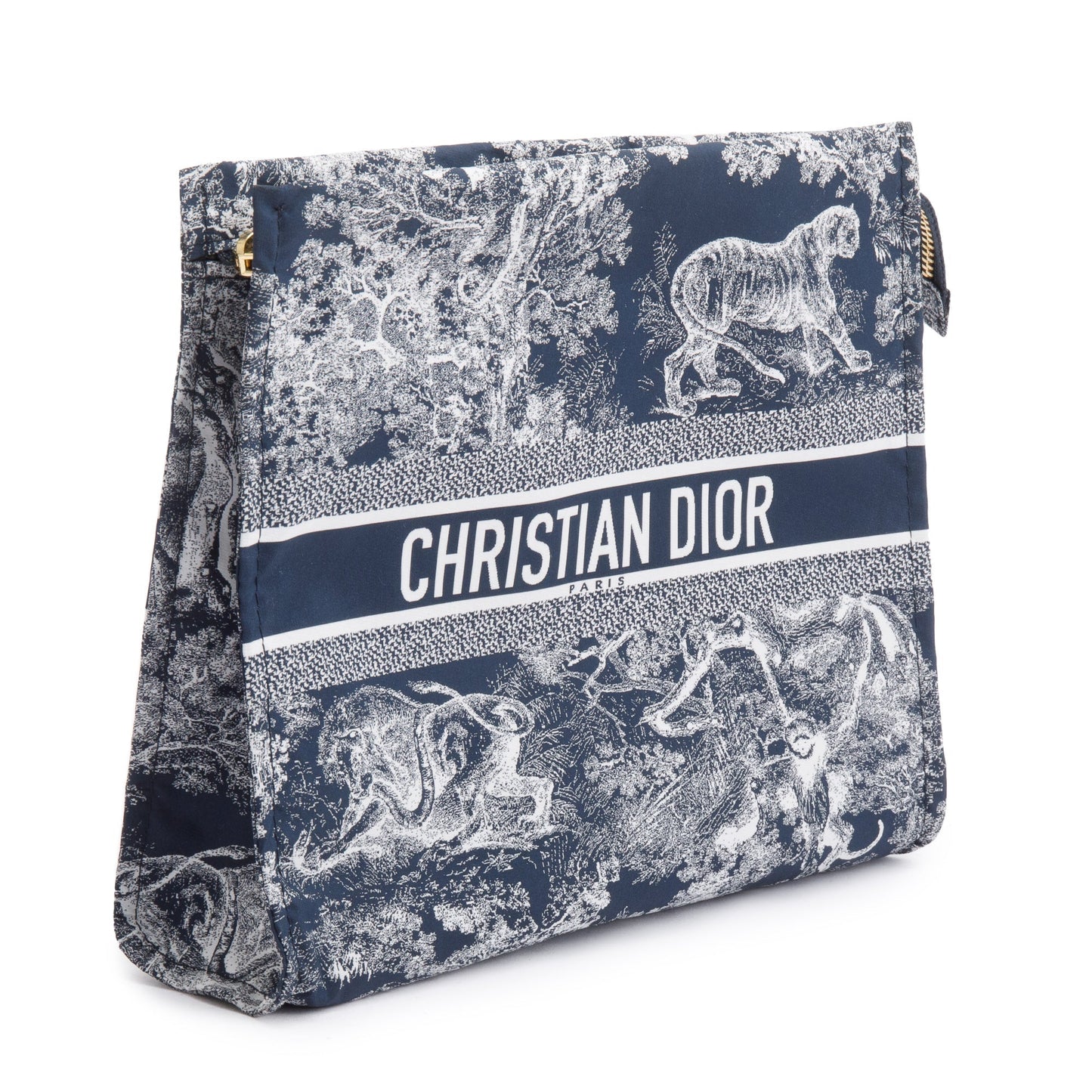 Dior Christian Toile De Jouy Reverse Technical Fabric Blue Travel Bag
