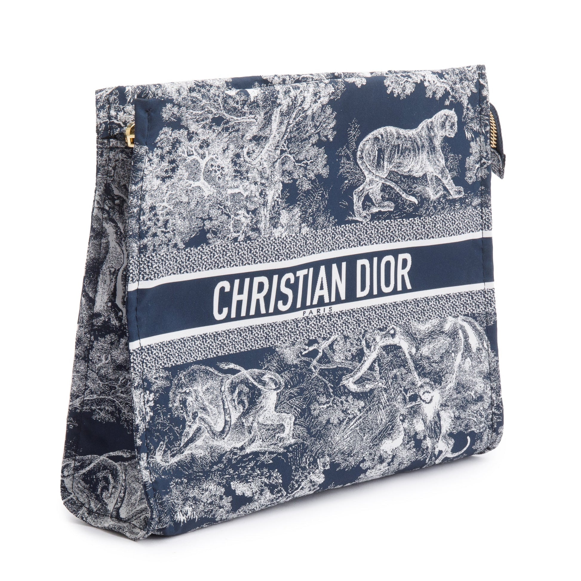 Dior Christian Toile De Jouy Reverse Technical Fabric Blue Travel Bag