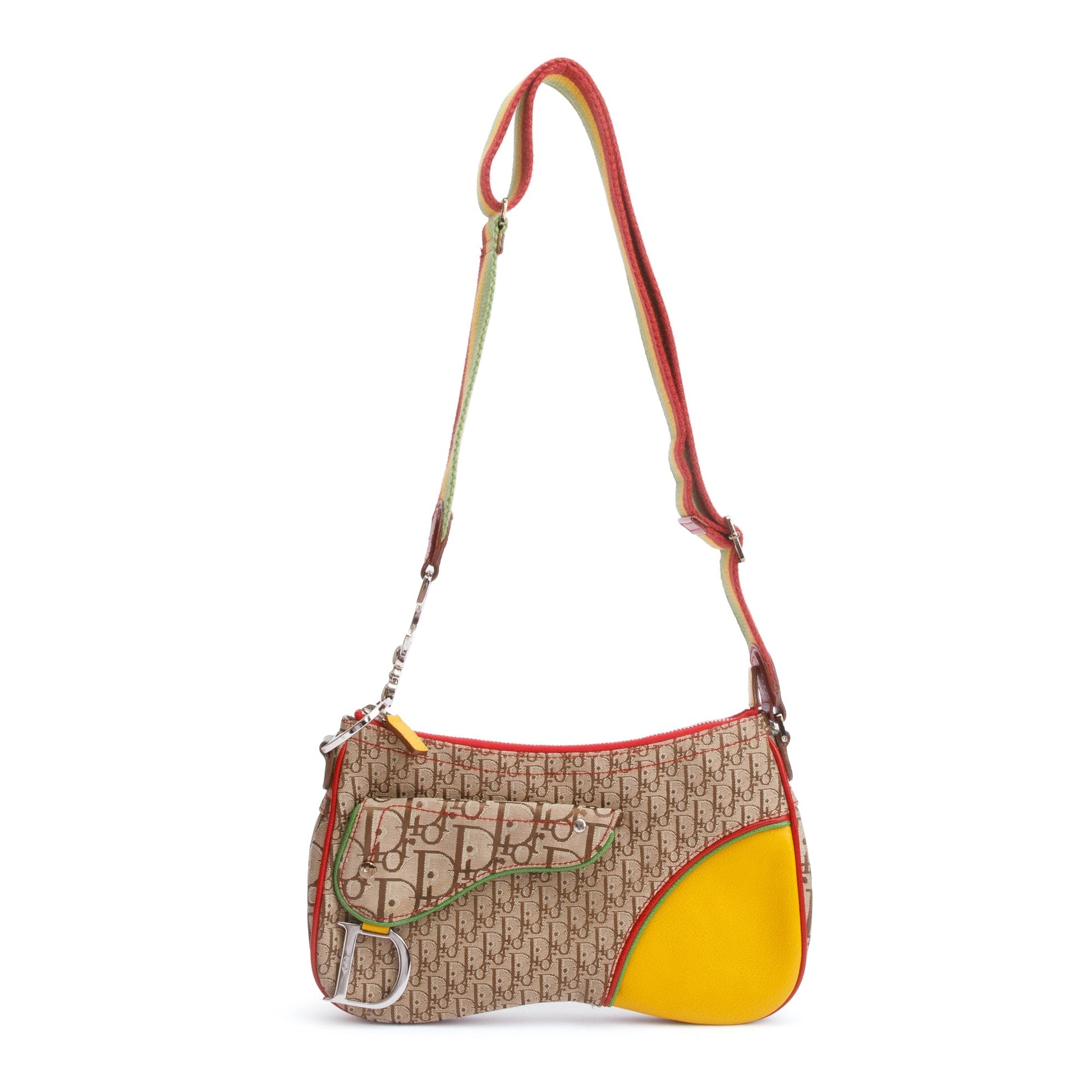 Dior Christian issimo Rasta Double Saddle Bag Brown Travel Bag