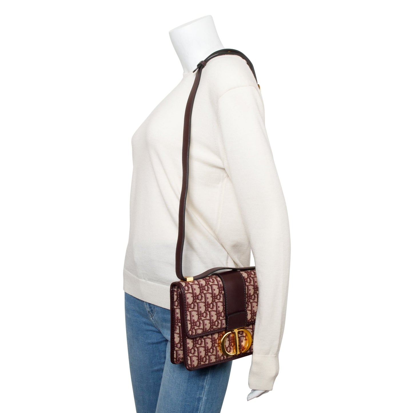 Dior Christian Burgundy Oblique Montaigne Bag Travel Bag