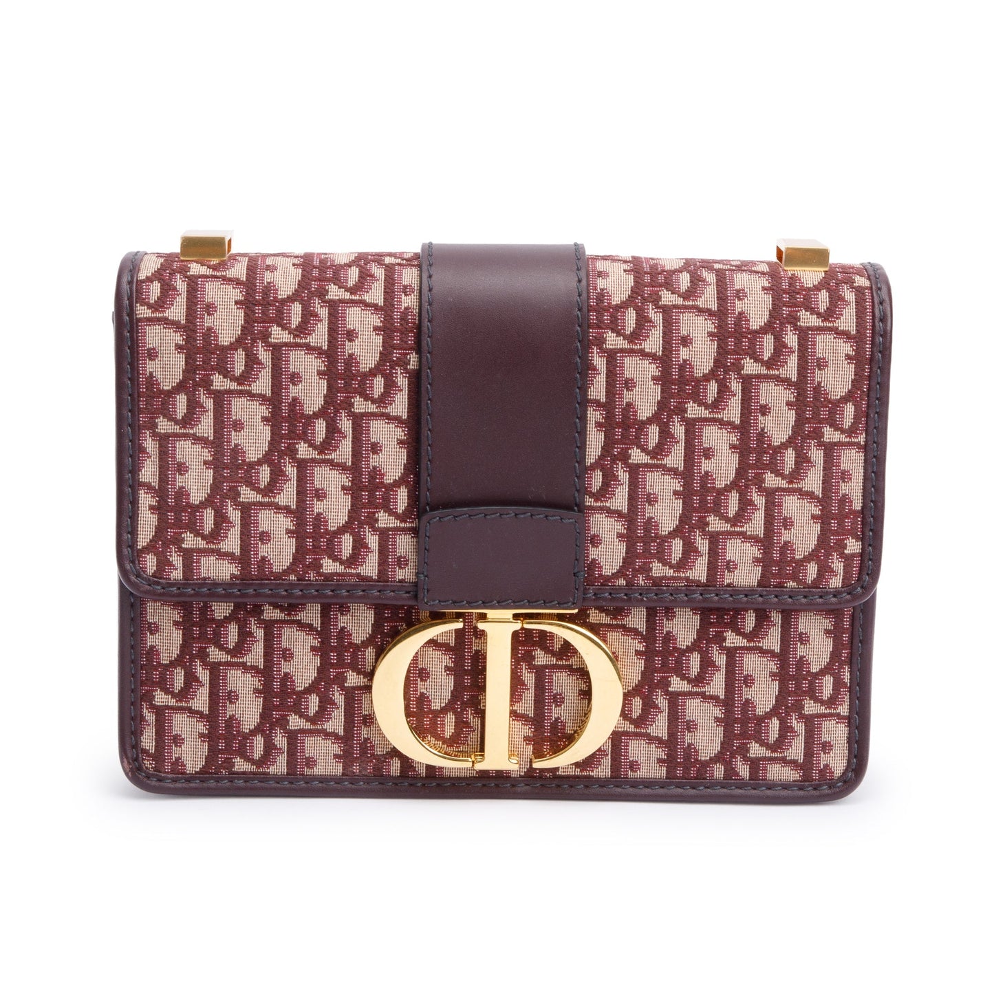 Dior Christian Burgundy Oblique Montaigne Bag Travel Bag