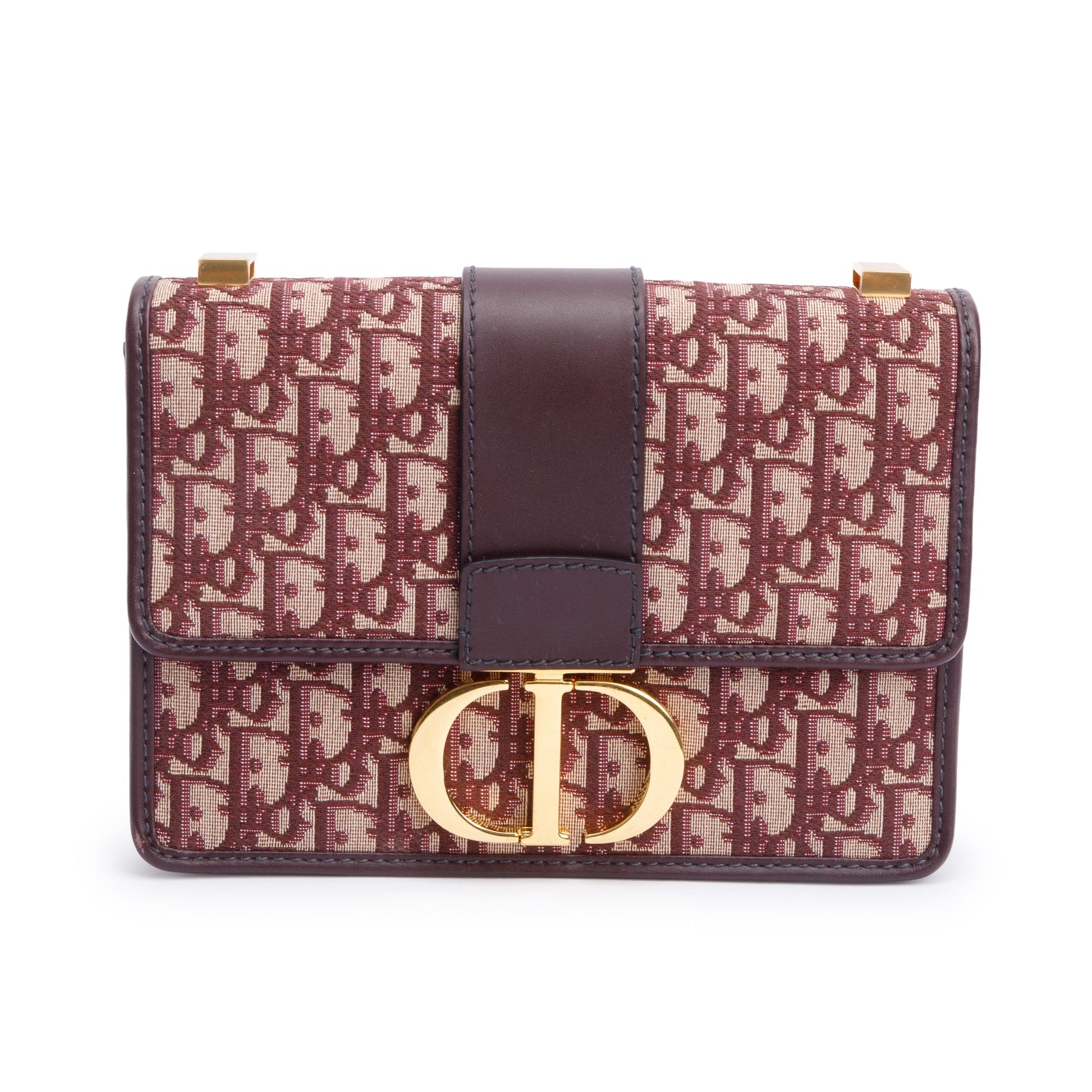 Dior Christian Burgundy Oblique Montaigne Bag Travel Bag