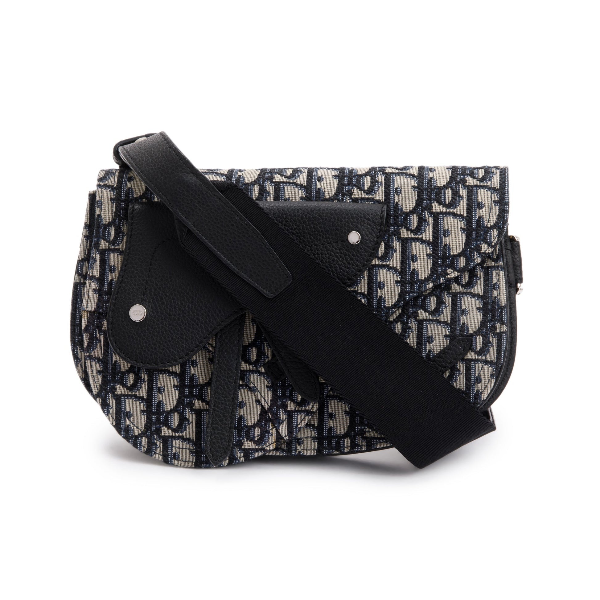 Dior Christian Essentials Oblique Jacquard Saddle Pouch Handbag Travel Bag