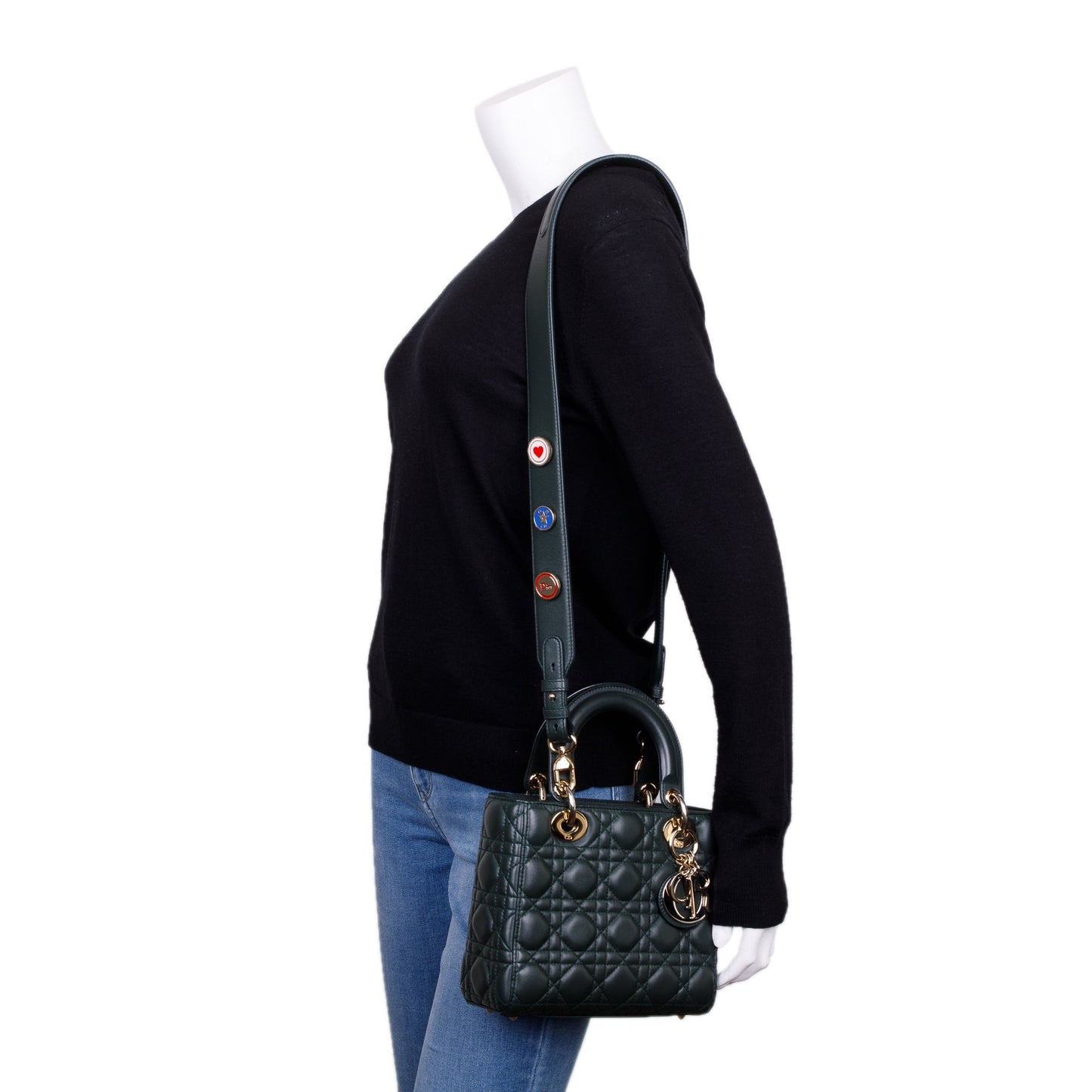 Dior Christian Cannage Lambskin Lady My Abc Bag Leather Green Travel Bag
