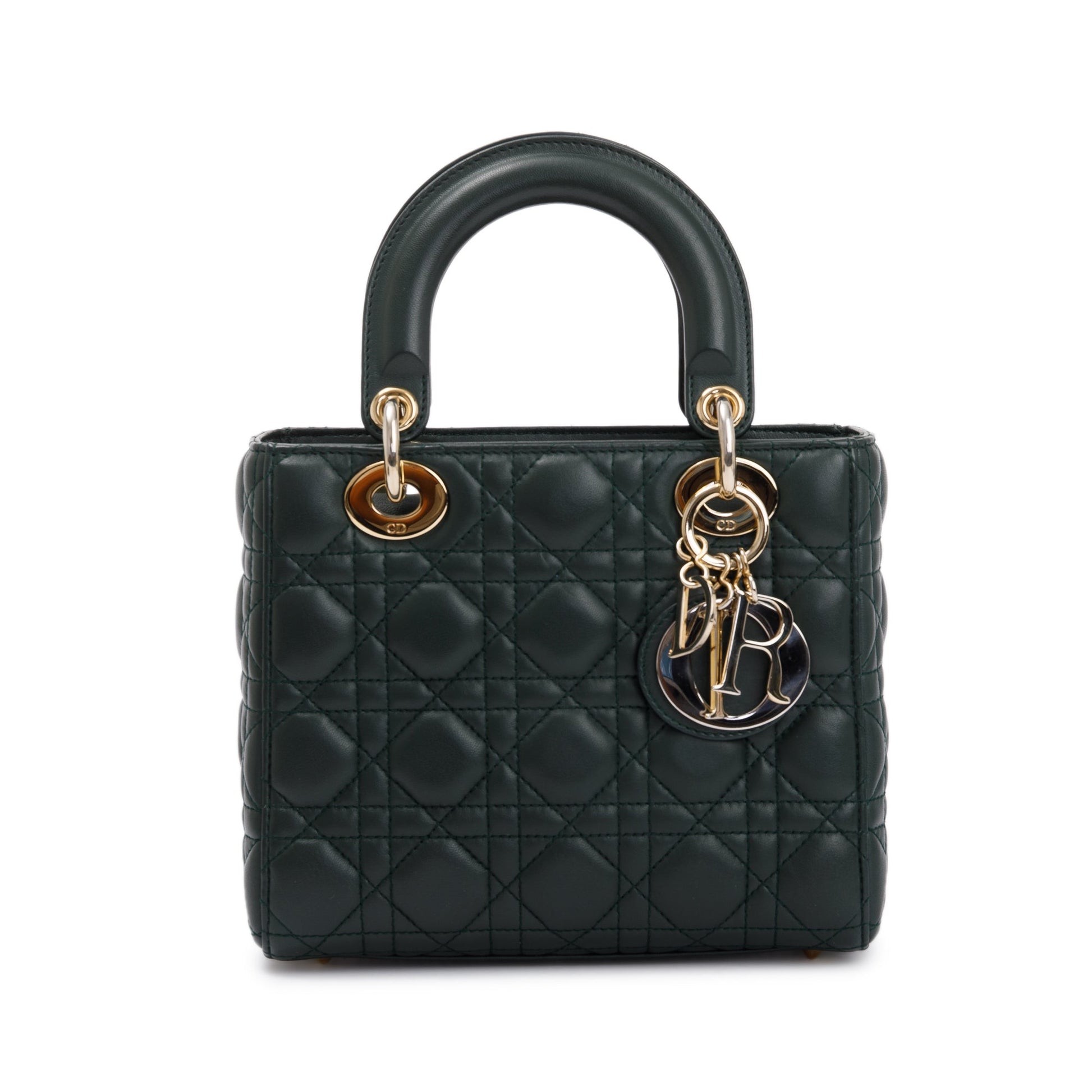Dior Christian Cannage Lambskin Lady My Abc Bag Leather Green Travel Bag