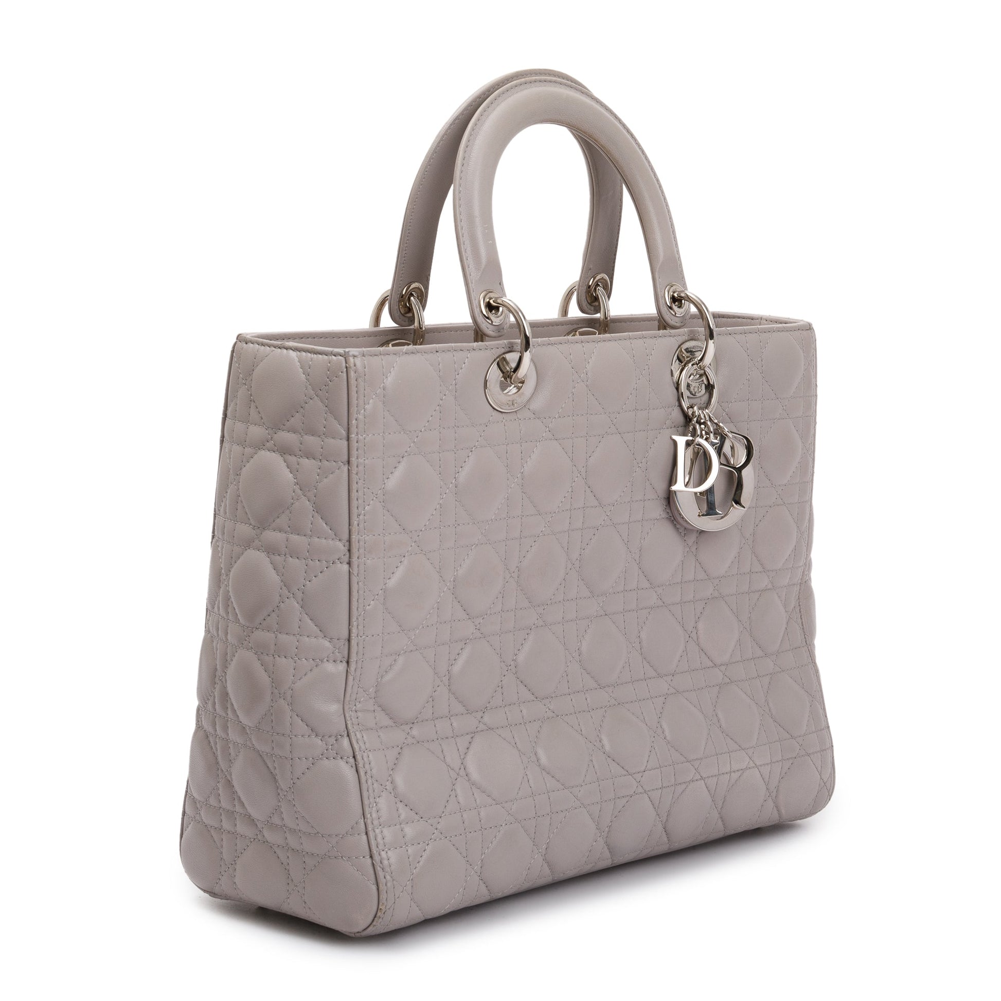 Dior Christian Grey Cannage Lambskin Lady Bag Leather Large Travel Bag
