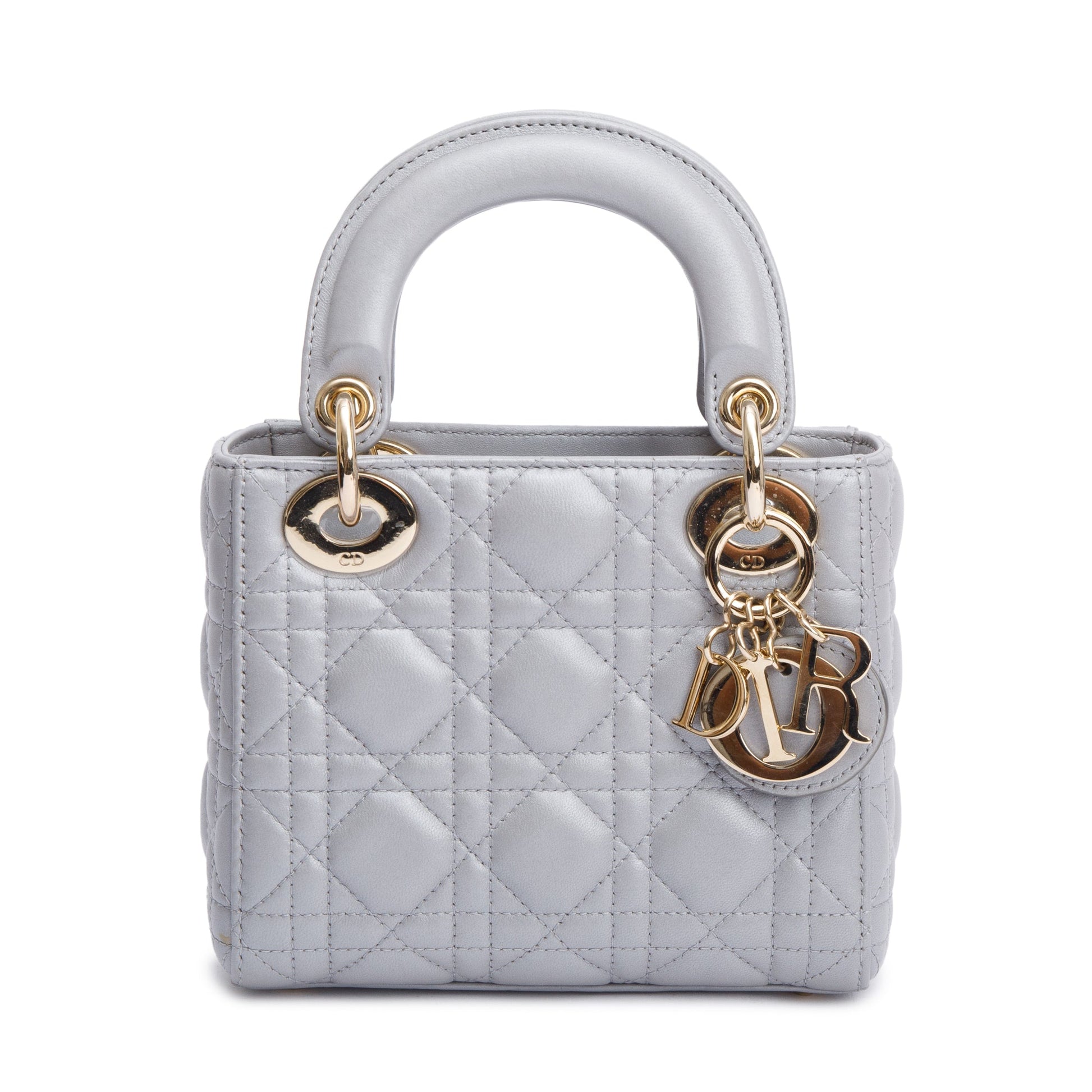 Dior Christian Grey Cannage Lady Bag Leather Mini Travel Bag