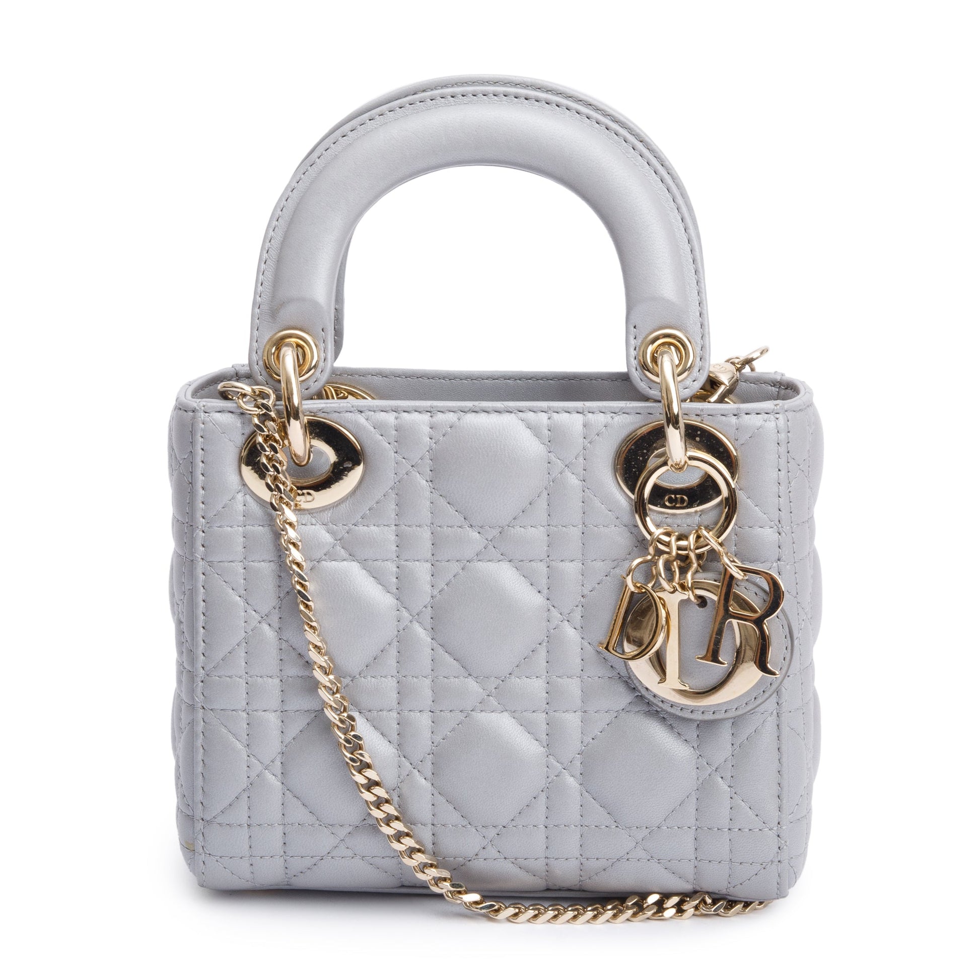 Dior Christian Grey Cannage Lady Bag Leather Mini Travel Bag