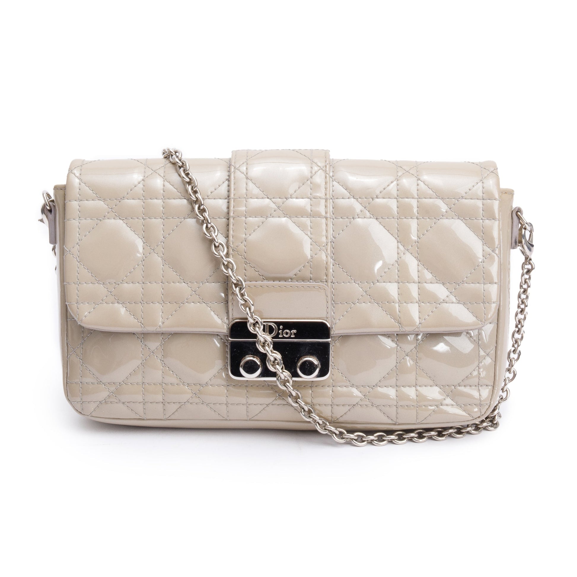 Dior Christian Grey Patent Cannage Miss Promenade Pouch Travel Bag