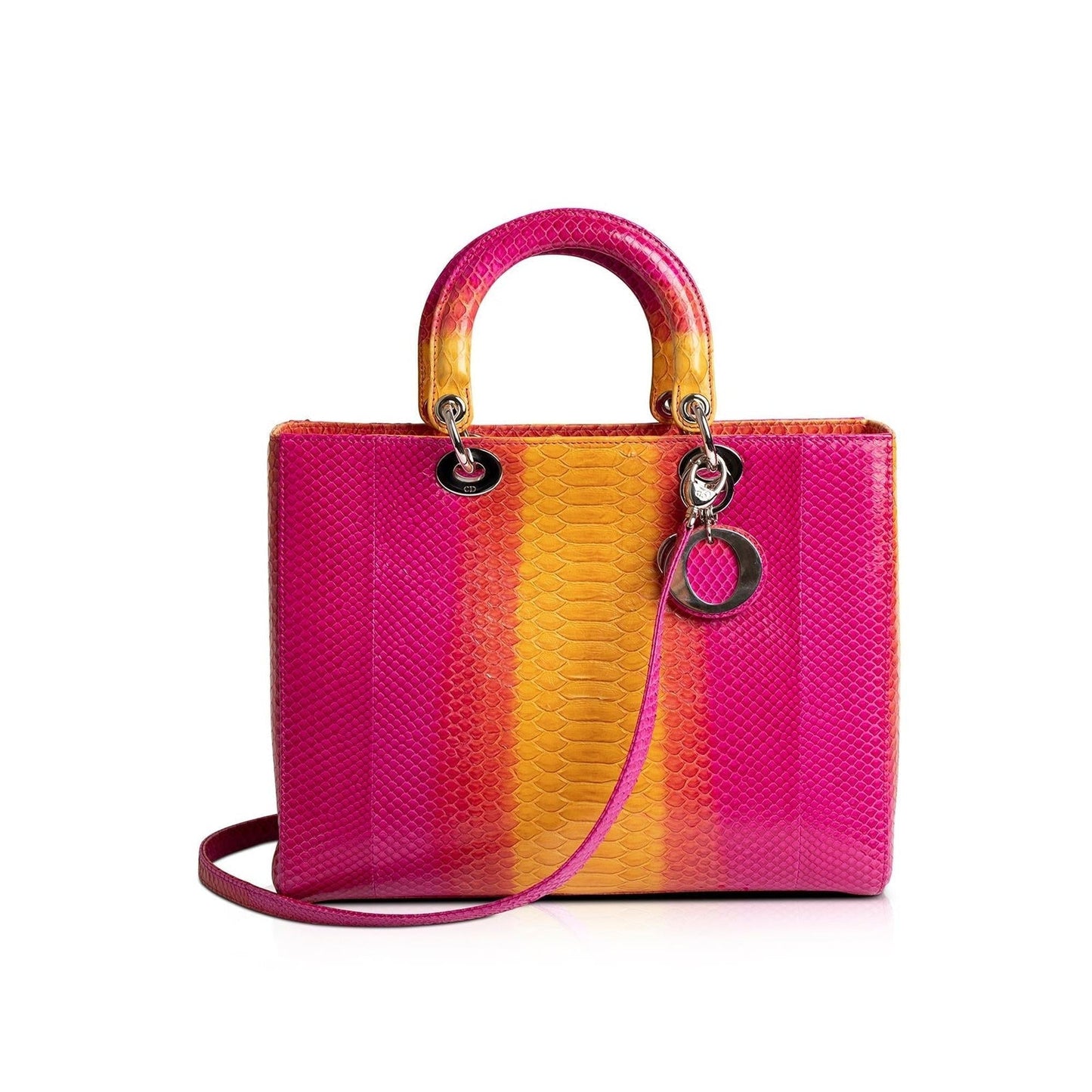 Dior Christian Ombre Python Lady Bag Large Travel Bag