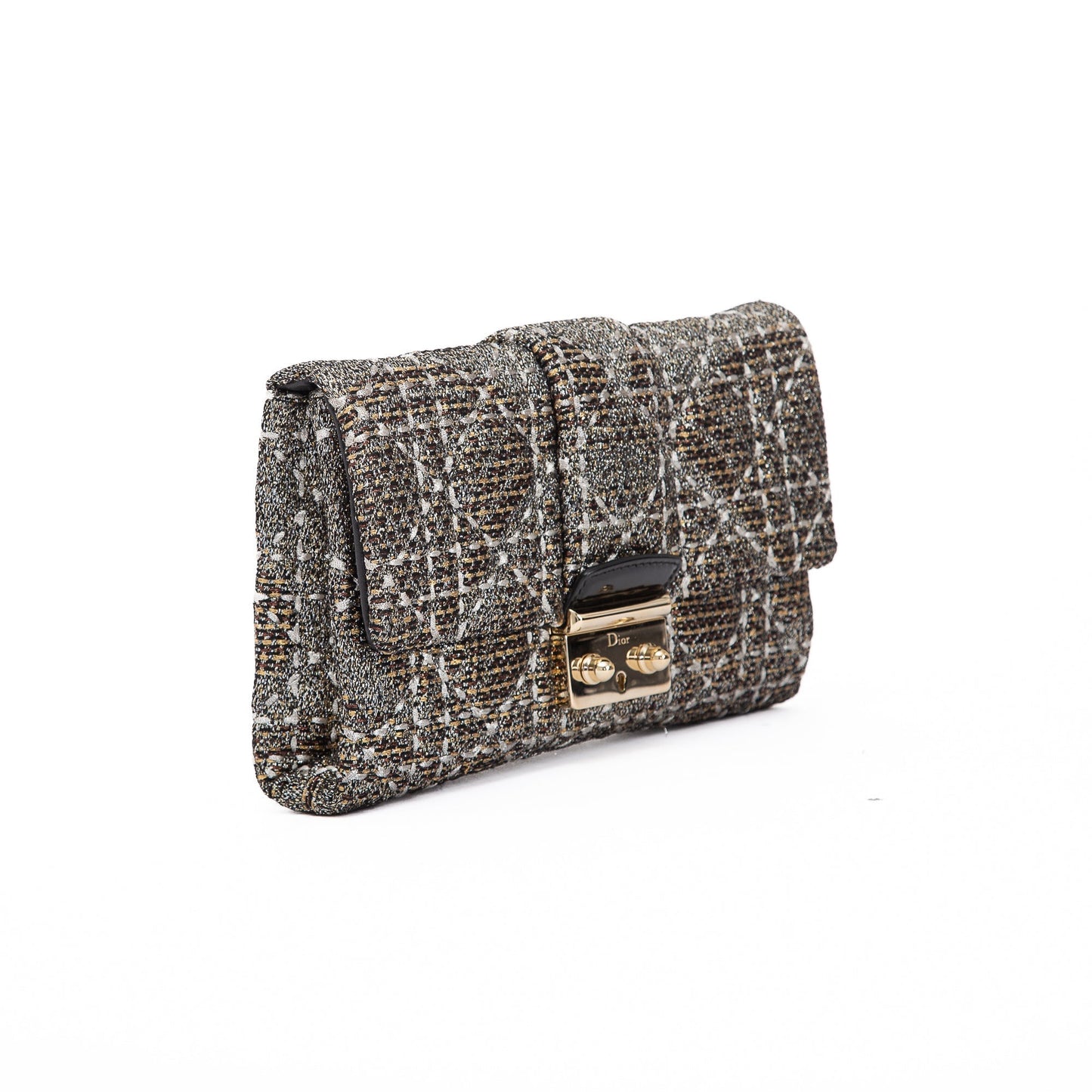 Dior Christian Limited Edition Tweed Miss Clutch Handbag Clutch Bag