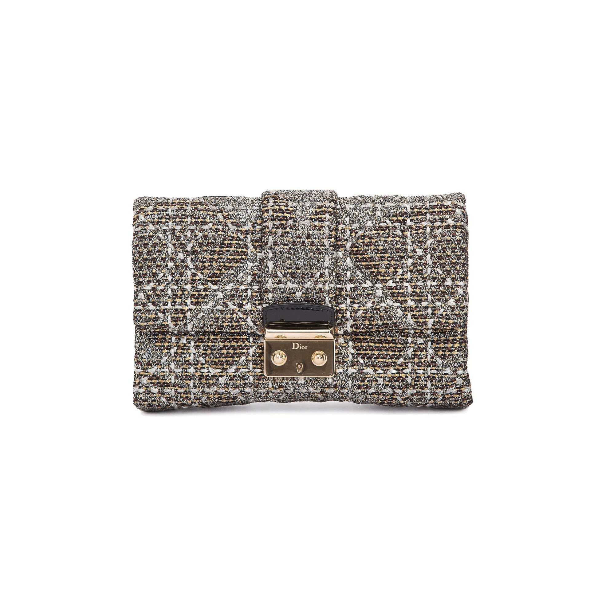 Dior Christian Limited Edition Tweed Miss Clutch Handbag Clutch Bag