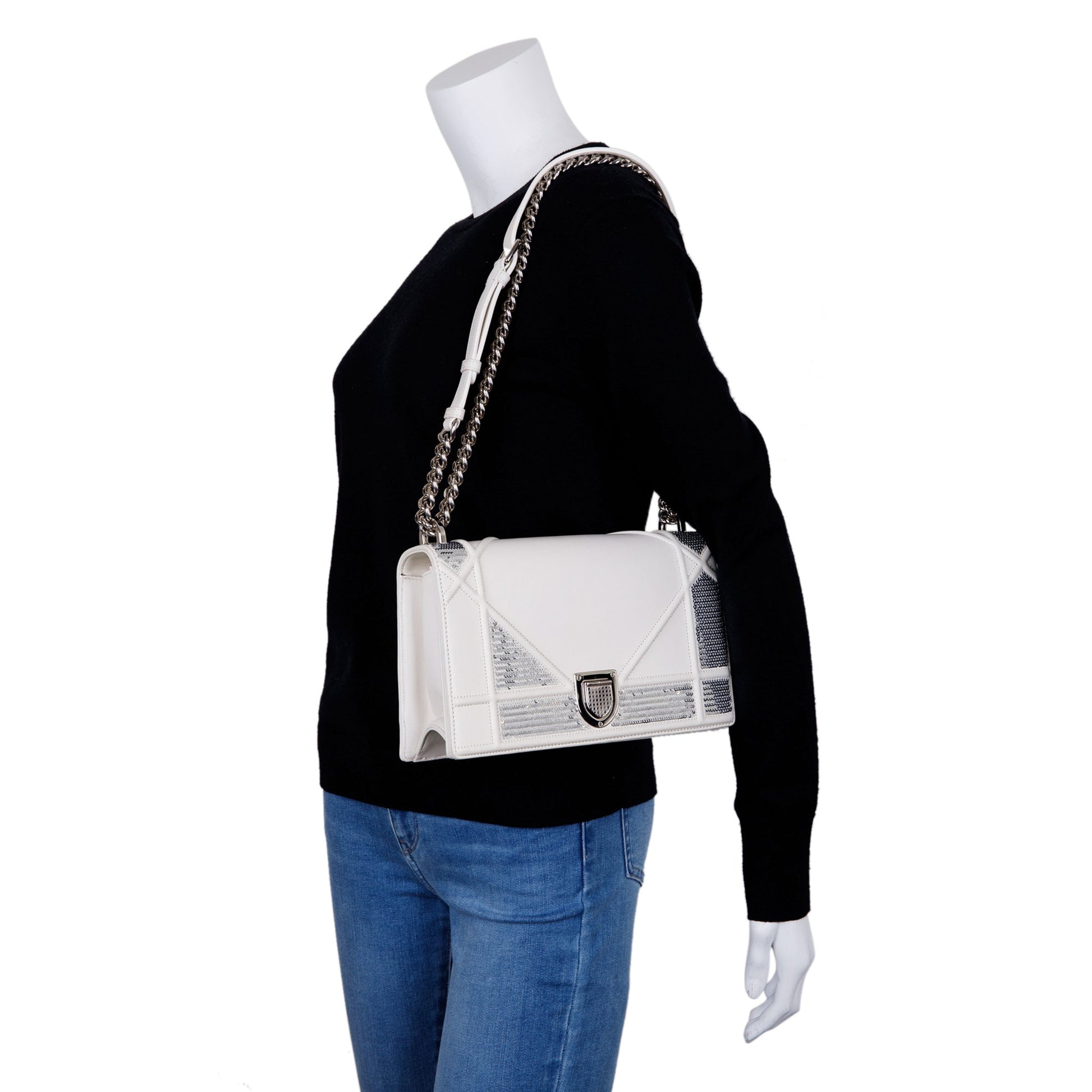 Dior Christian Sequin ama Shoulder Bag Medium
