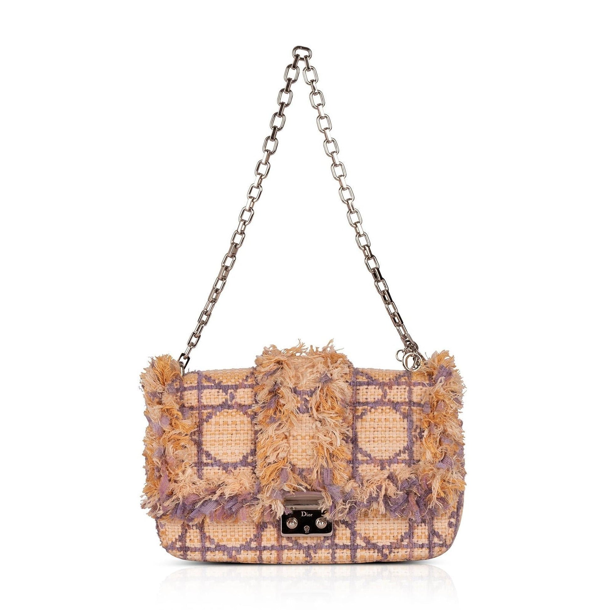 Dior Christian Tweed Miss Bag Medium Flap Travel Bag