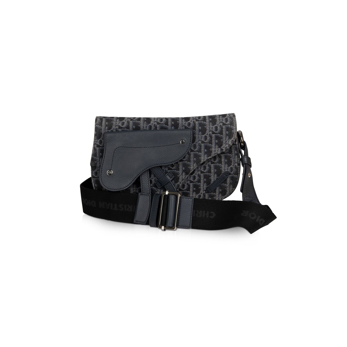 Dior Christian Oblique Jacquard Saddle Pouch Handbag Travel Bag