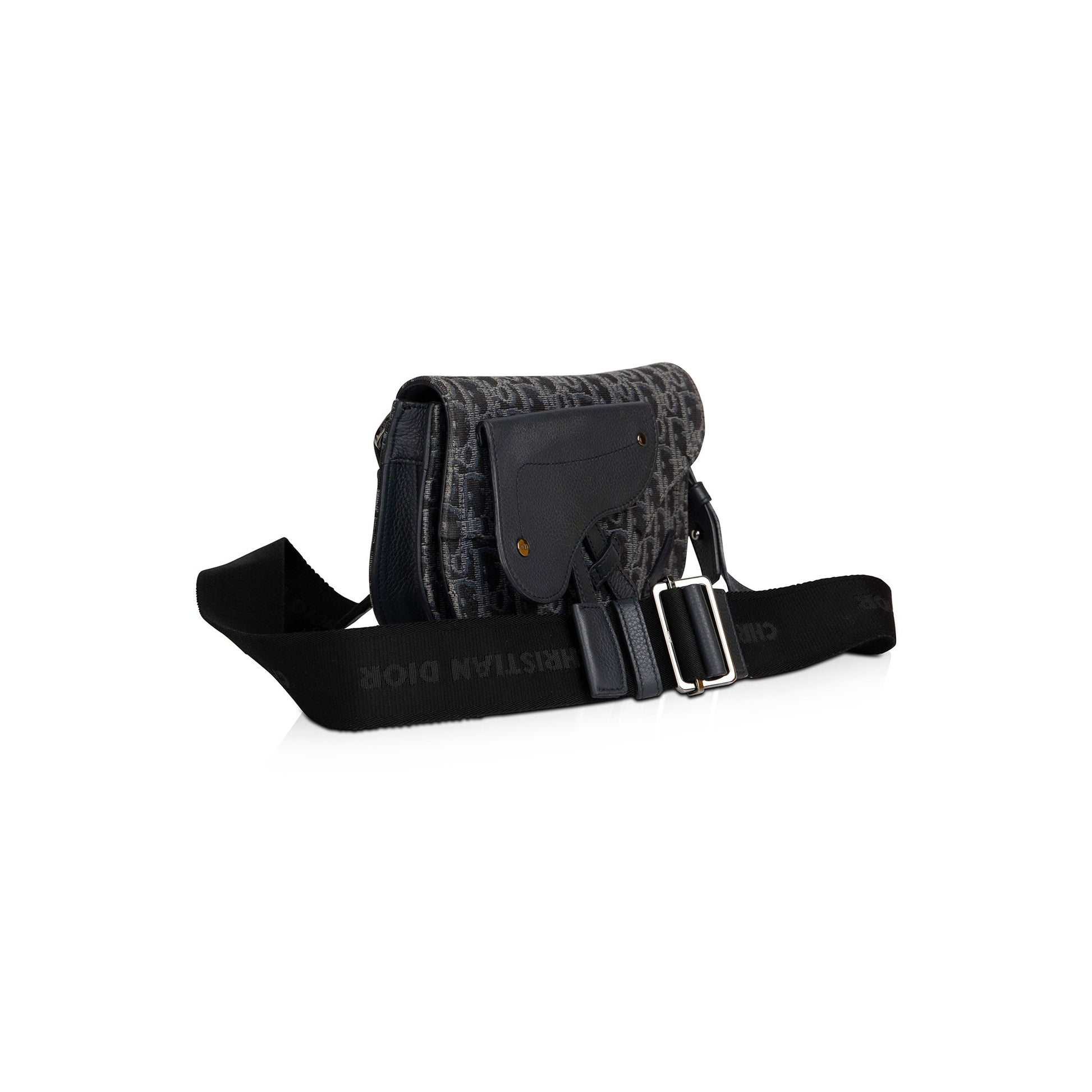 Dior Christian Oblique Jacquard Saddle Pouch Handbag Travel Bag