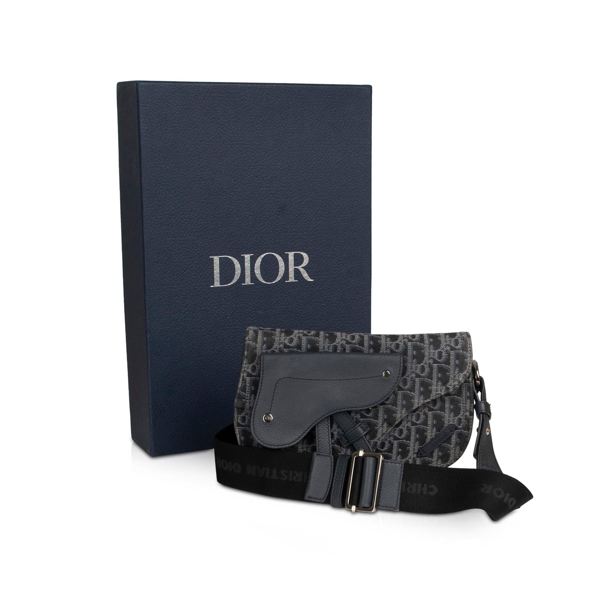 Dior Christian Oblique Jacquard Saddle Pouch Handbag Travel Bag