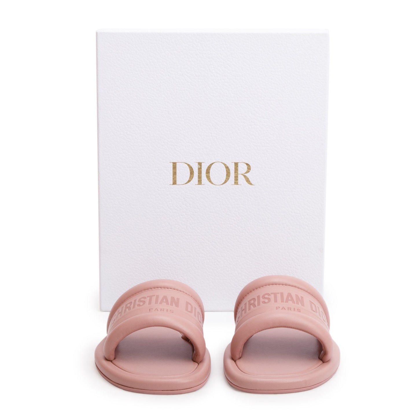 Dior Christian Embossed Lambskin Every D Slide, Size Leather Pink Travel Bag