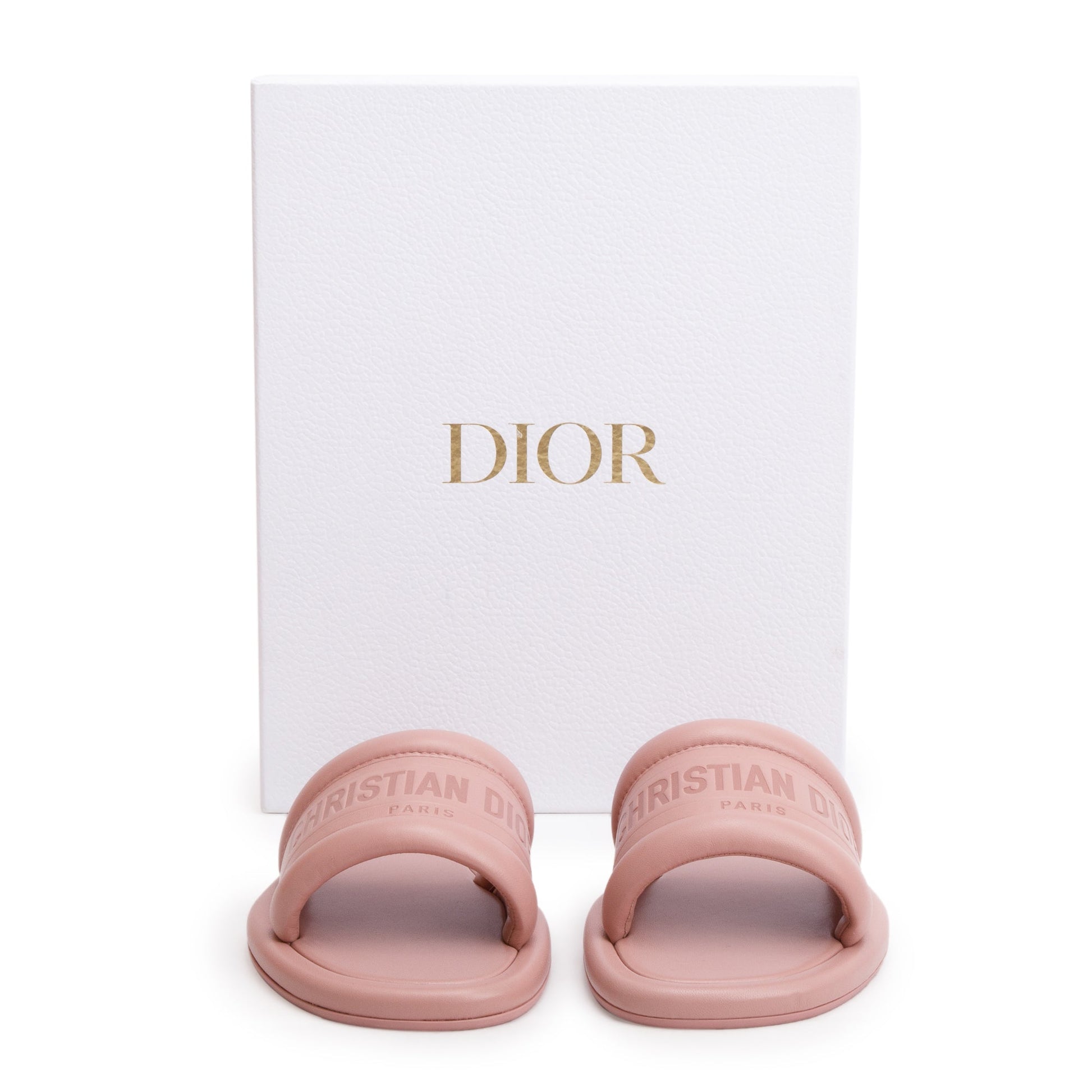 Dior Christian Embossed Lambskin Every D Slide, Size Leather Pink Travel Bag