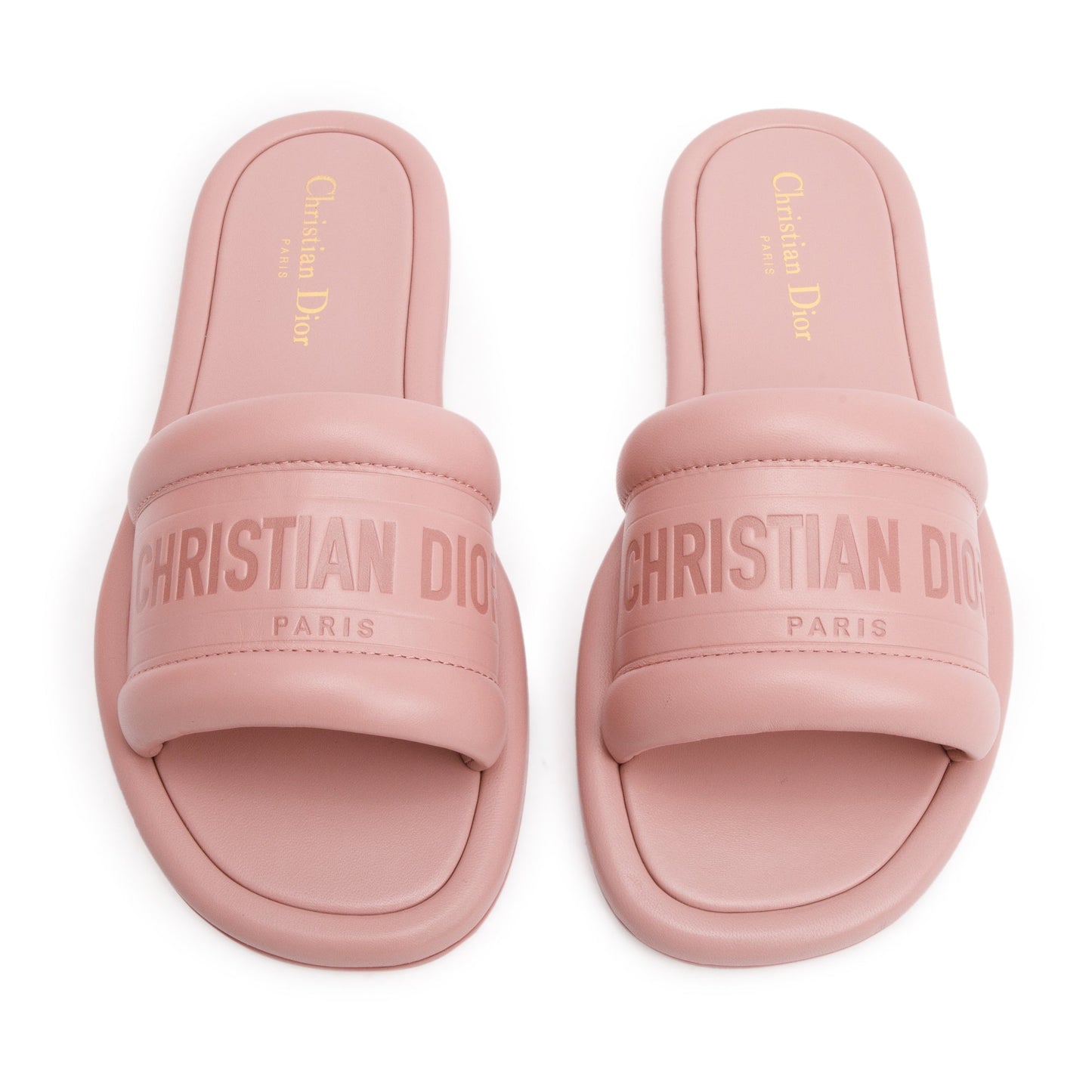 Dior Christian Embossed Lambskin Every D Slide, Size Leather Pink Travel Bag