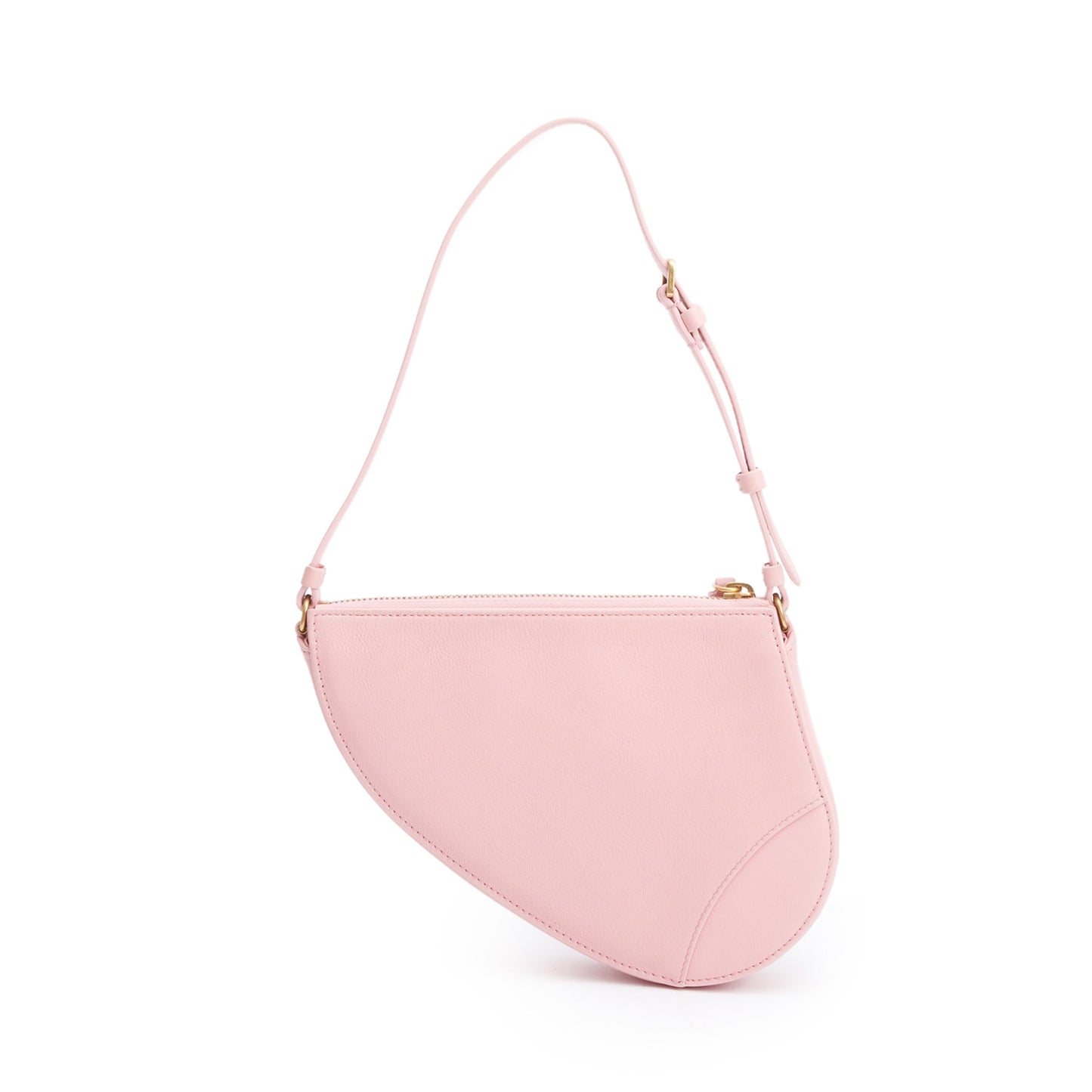 Dior Christian Calfskin Saddle Rodeo Pouch Handbag Leather Pink Travel Bag
