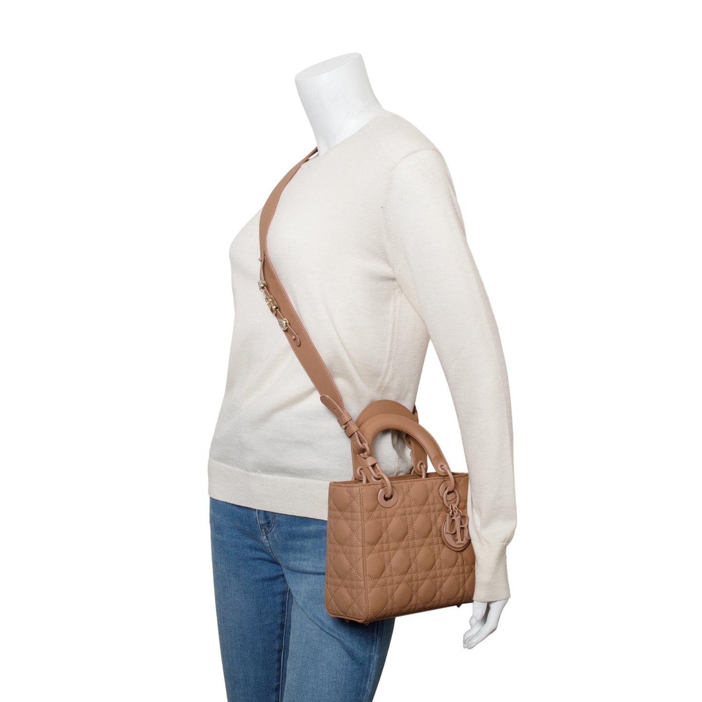 Dior Christian Cannage Lambskin Lady My Abc Bag Leather Pink Travel Bag