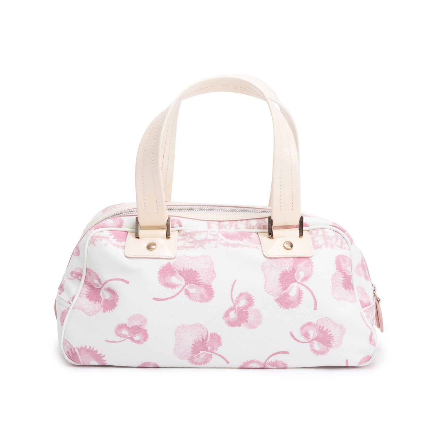 Dior Christian issimo Cherry Blossom Girly Satchel Bag Canvas Pink Travel Bag