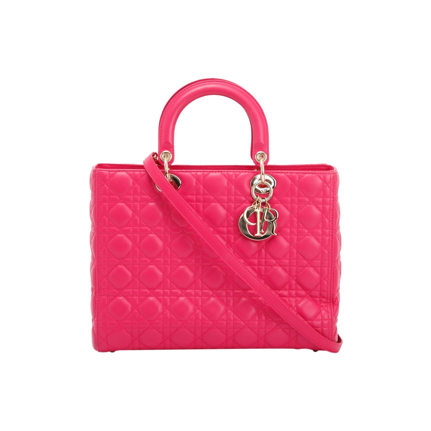 Dior Christian Cannage Lady Bag Pink Large Travel Bag