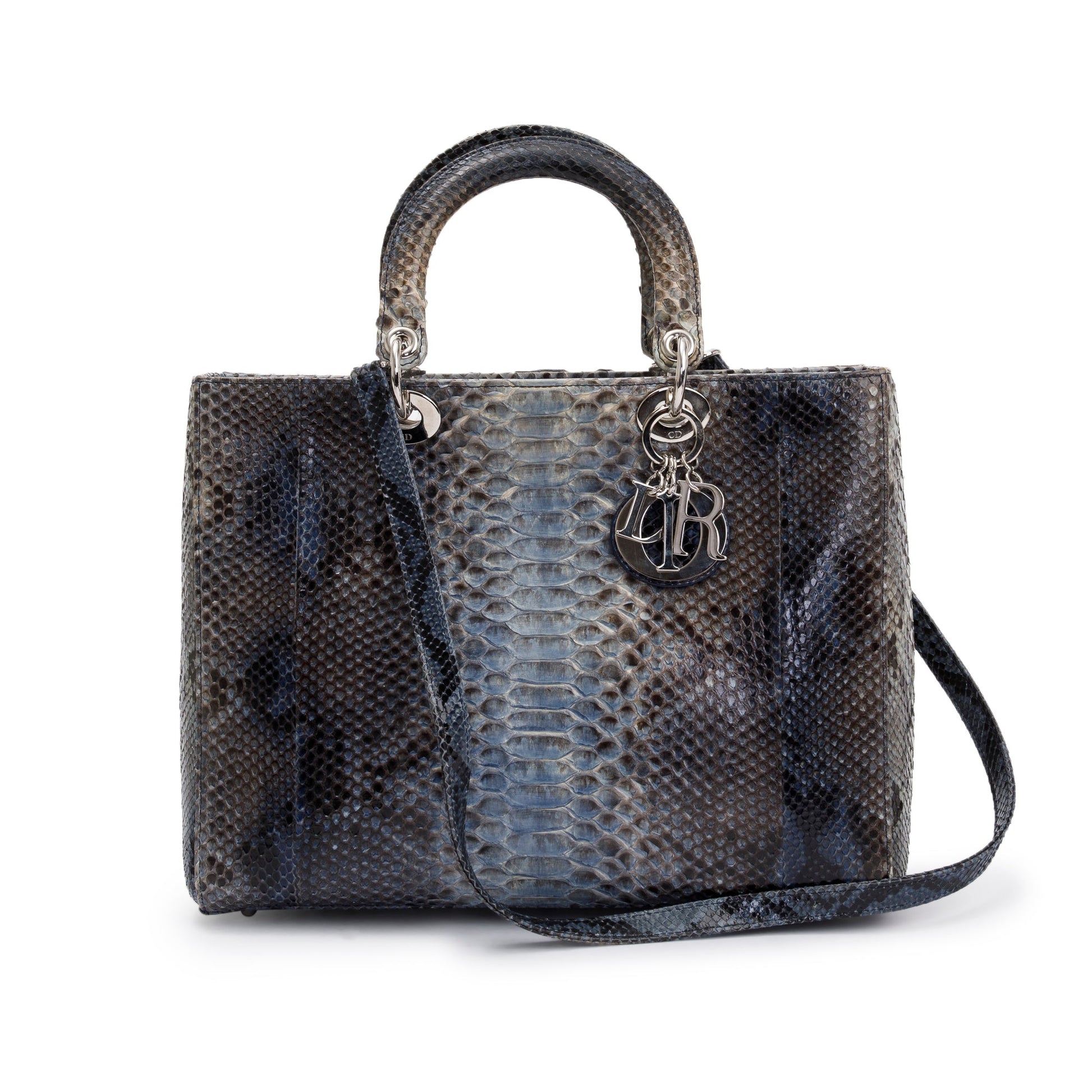 Dior Christian Python Lady Bag Large Travel Bag