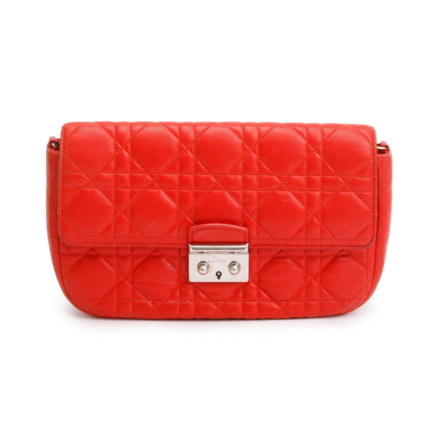 Dior Christian Cannage Miss Promenade Bag Leather Red Travel Bag