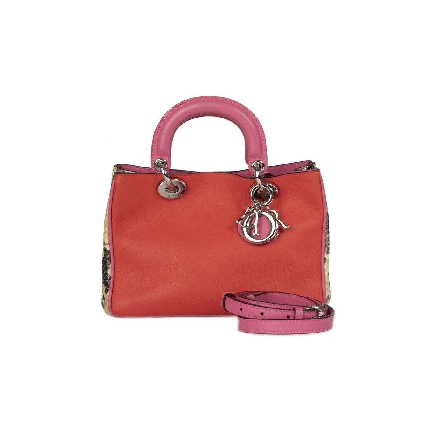 Dior Christian Python Trimmed issimo Tote Handbag Small Tote Bag