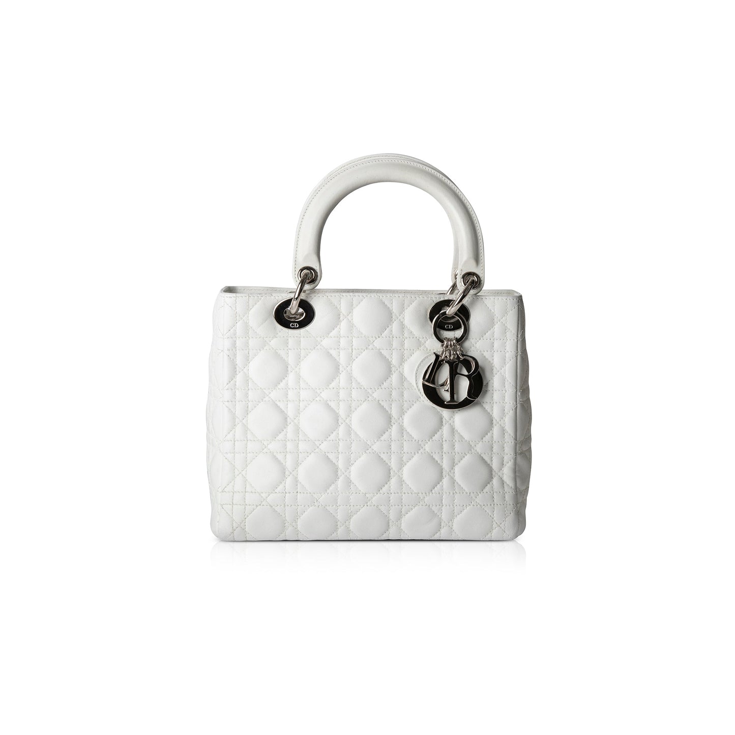 Dior Christian Lady Bag White Medium Travel Bag