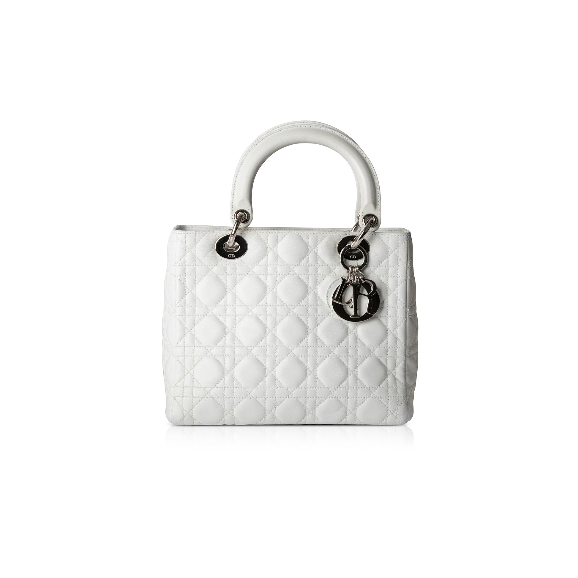 Dior Christian Lady Bag White Medium Travel Bag