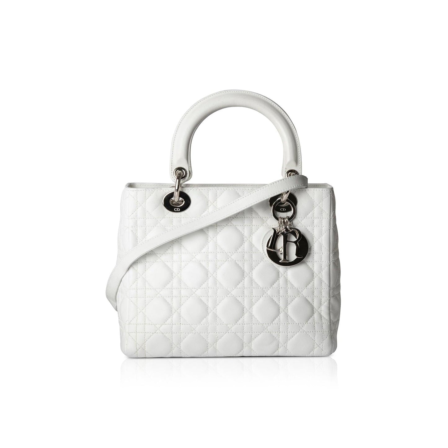 Dior Christian Lady Bag White Medium Travel Bag