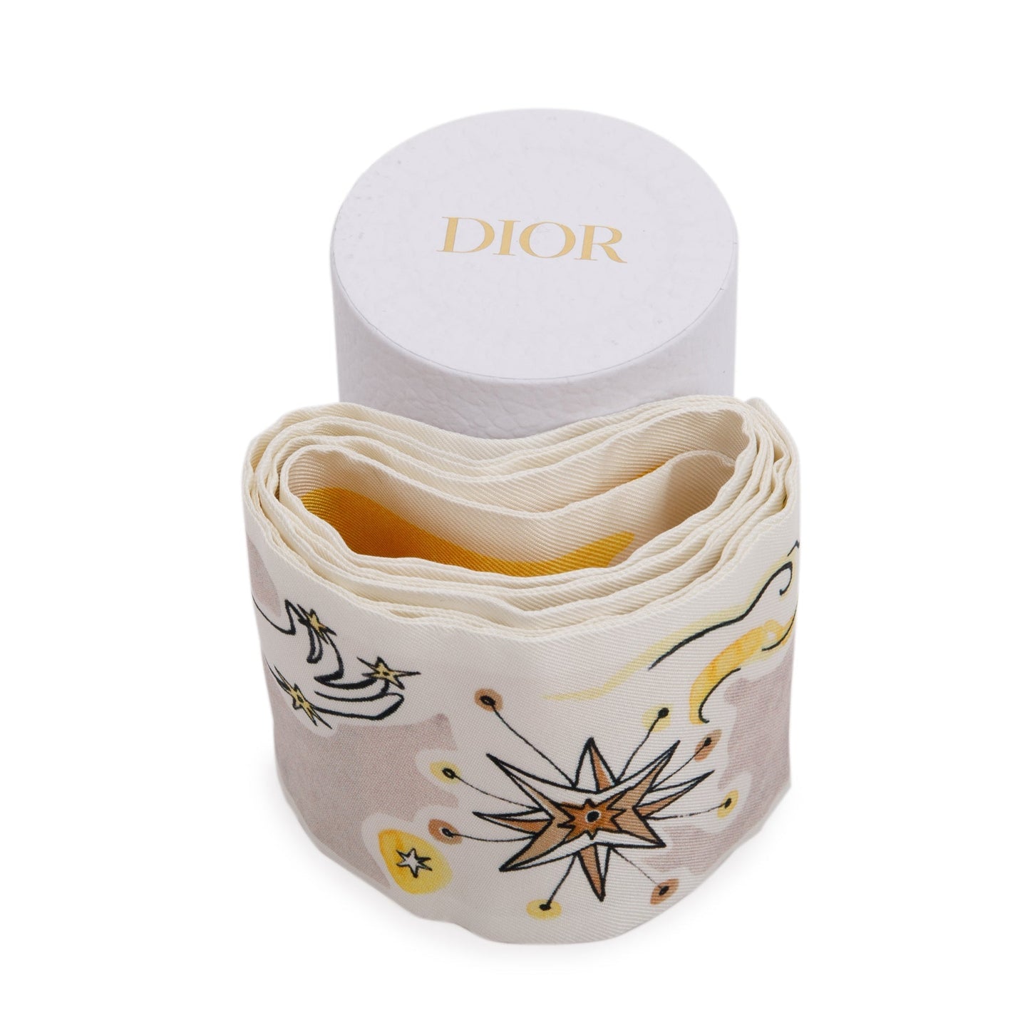 Dior Christian Yellow La Papesse Silk Twilly Handbag Travel Bag
