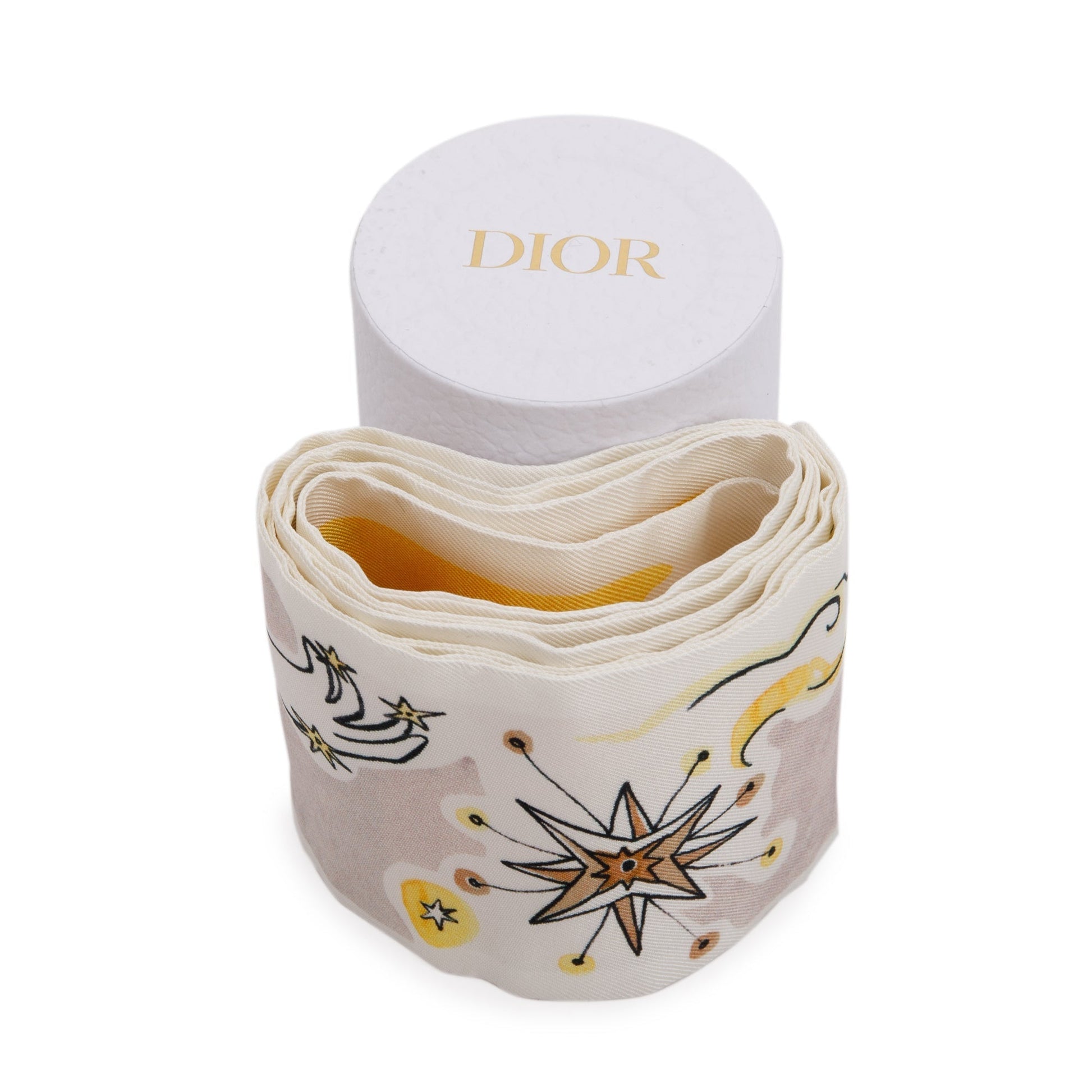 Dior Christian Yellow La Papesse Silk Twilly Handbag Travel Bag