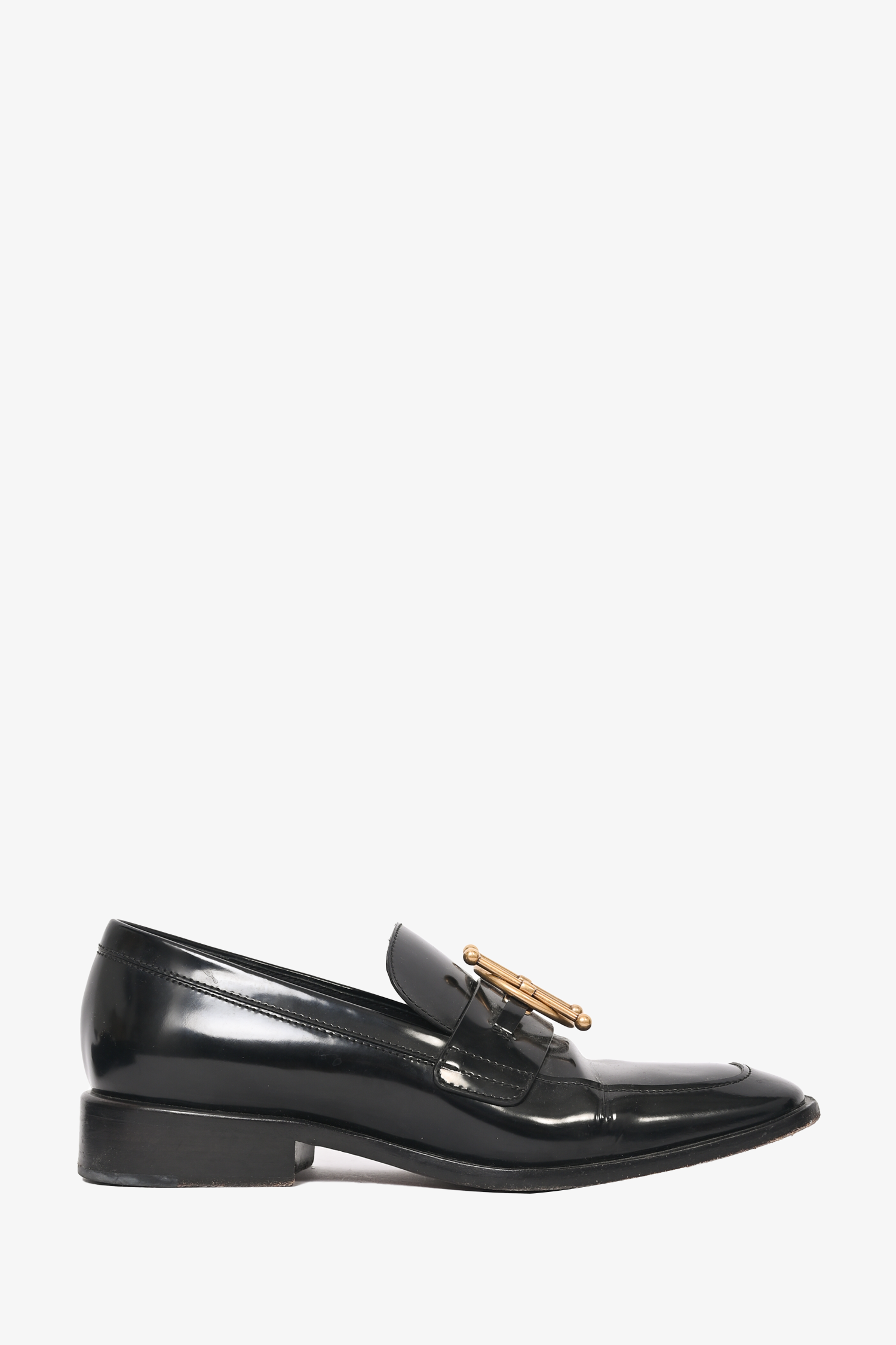 Dior Shoe Christian Brushed 'Direction' Loafers Leather Black Shoes