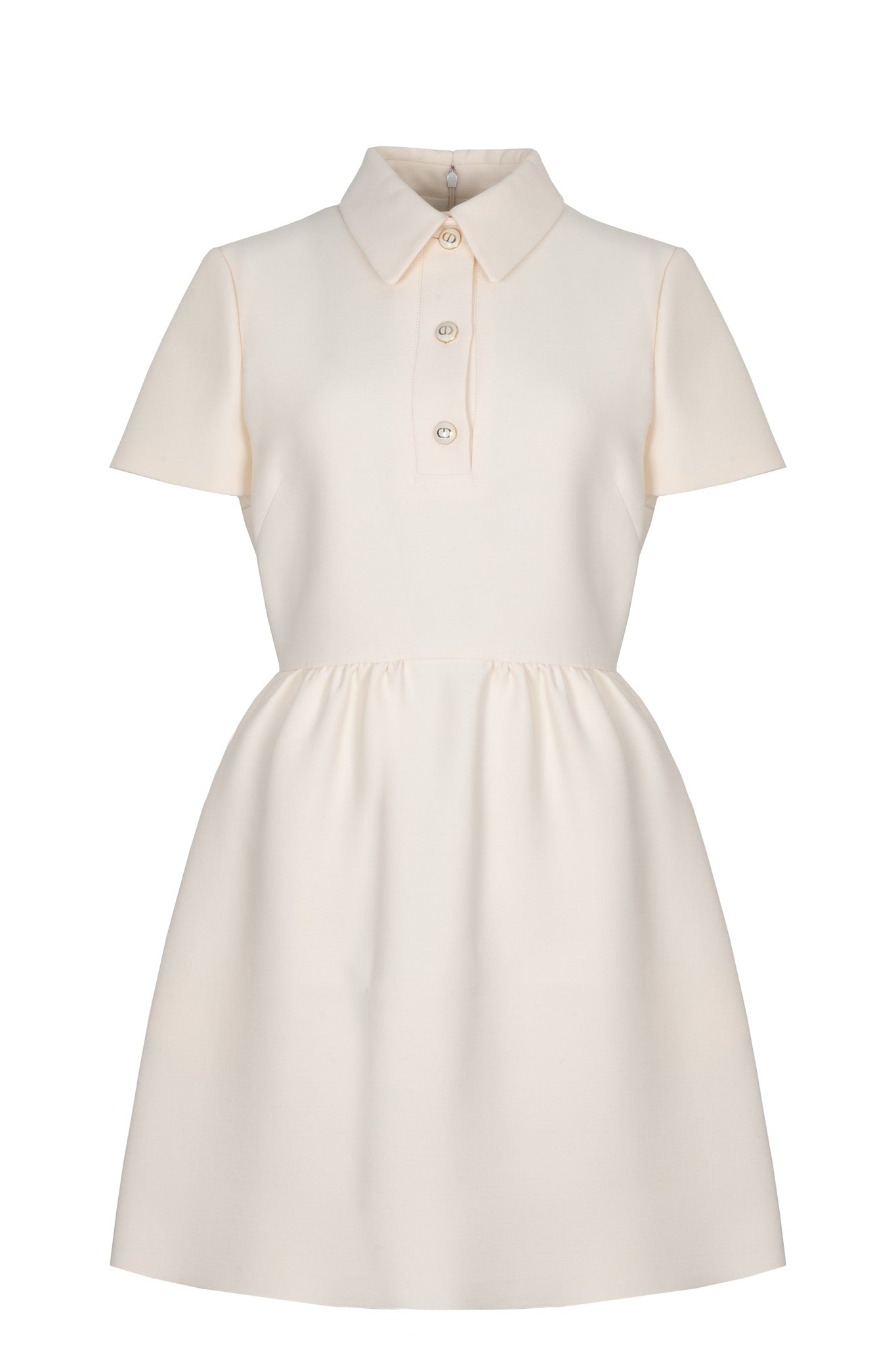 Dior Fitted Dress Wool Silk Ivory Handbag