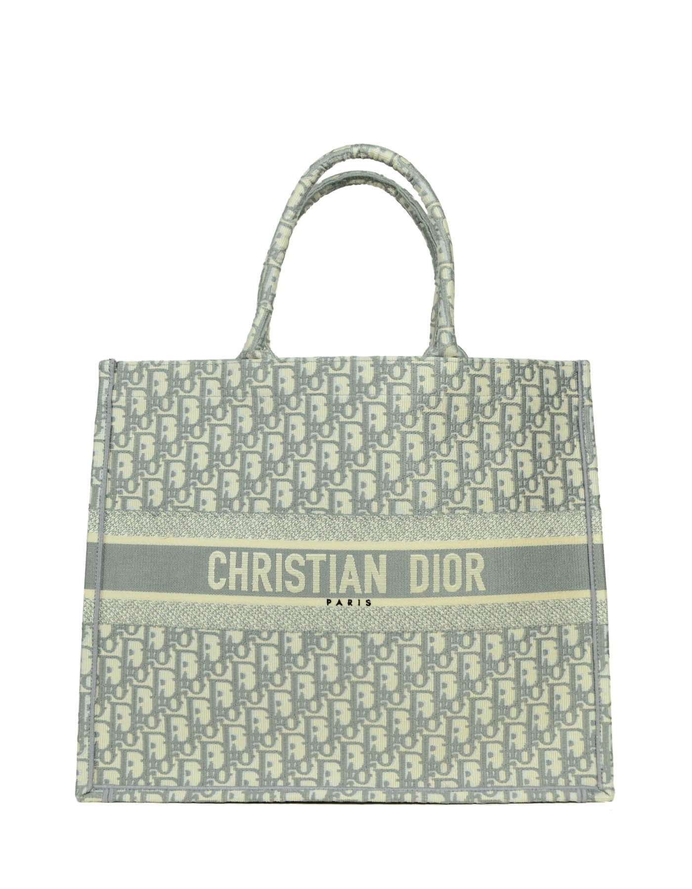 Dior Handbag Christian Grey Oblique Book Tote Bag Monogram Gray