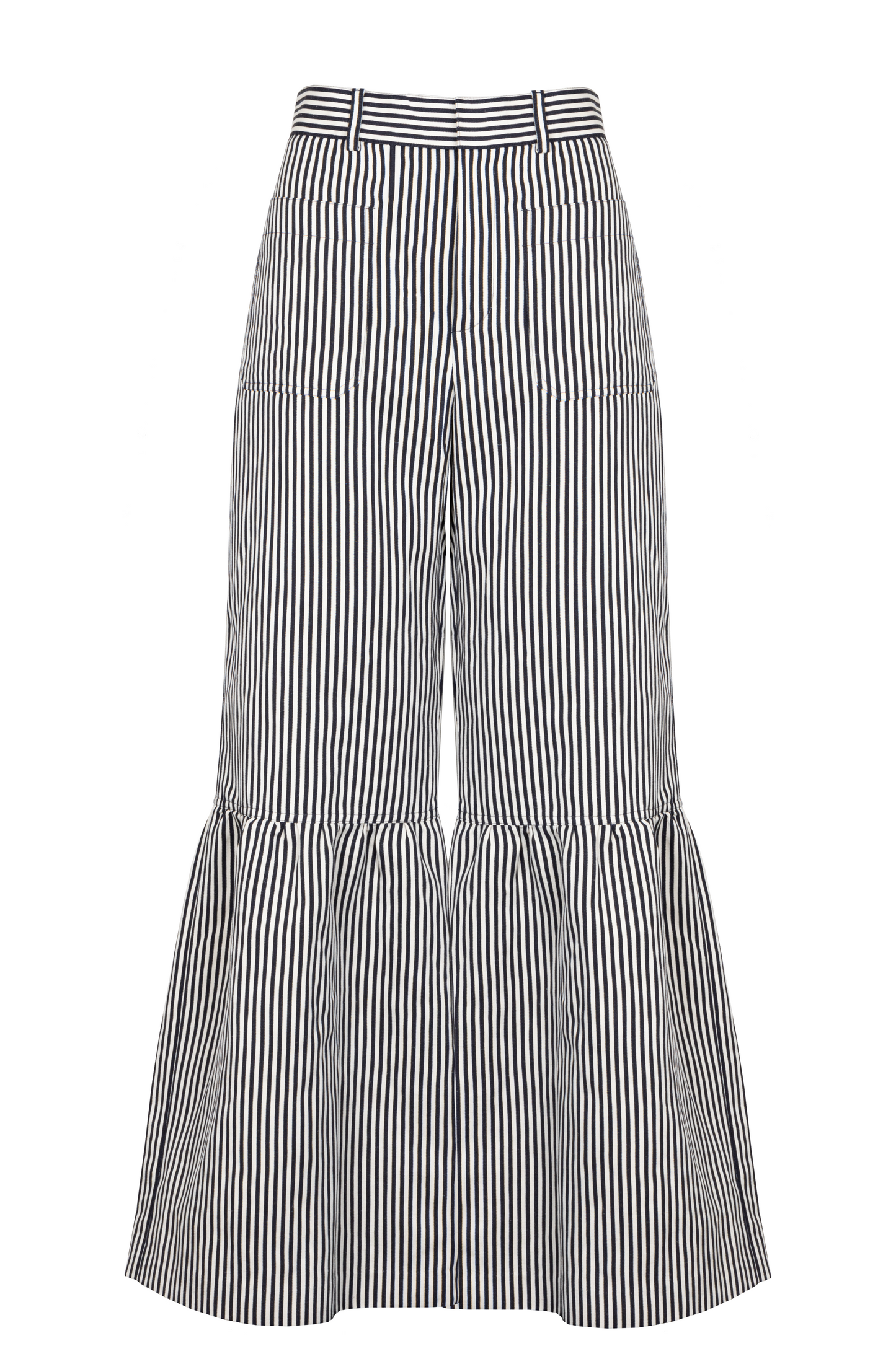 Dior Flared Pants Striped Black White Handbag