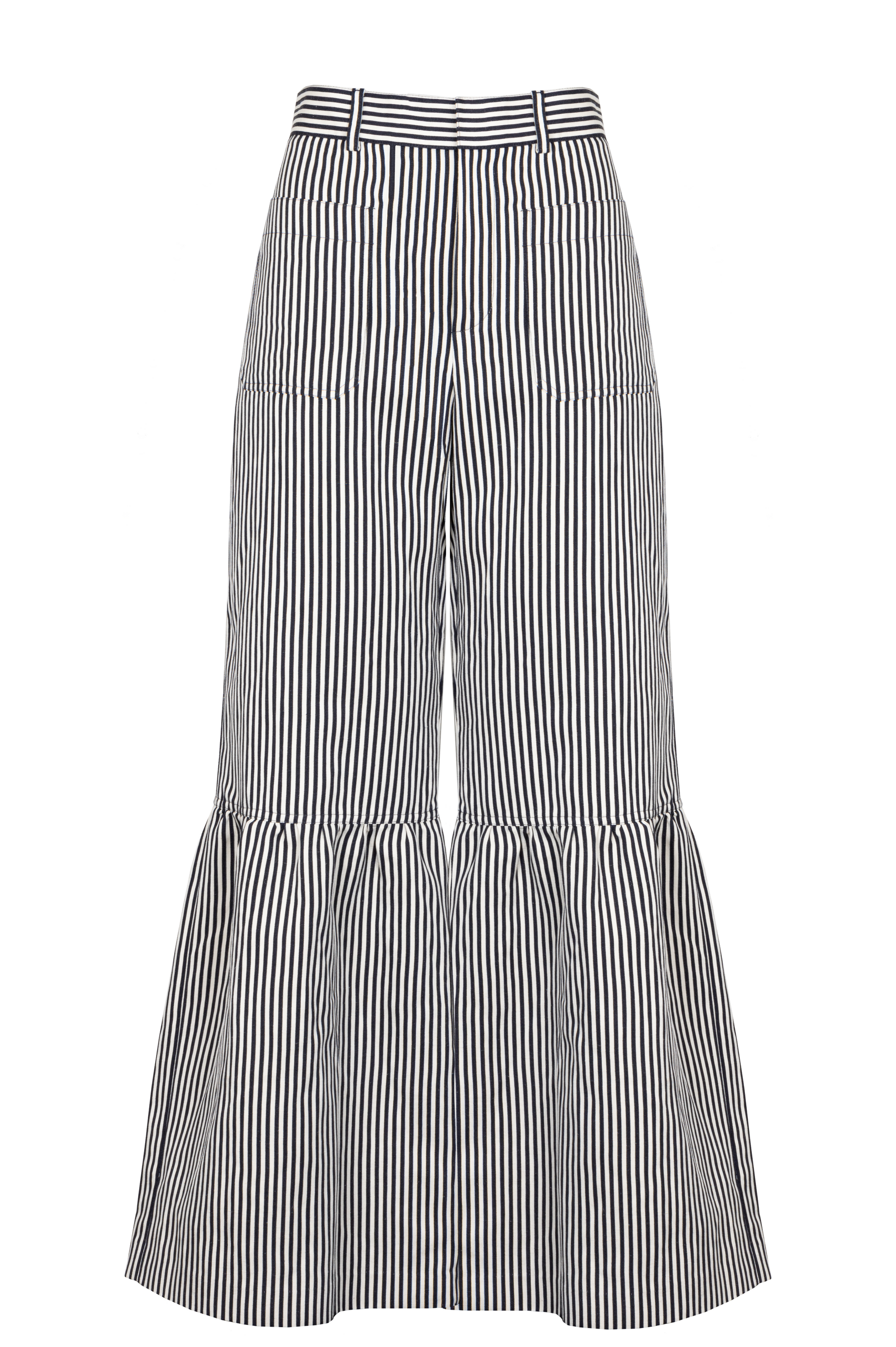 Dior Flared Pants Striped Black White Handbag