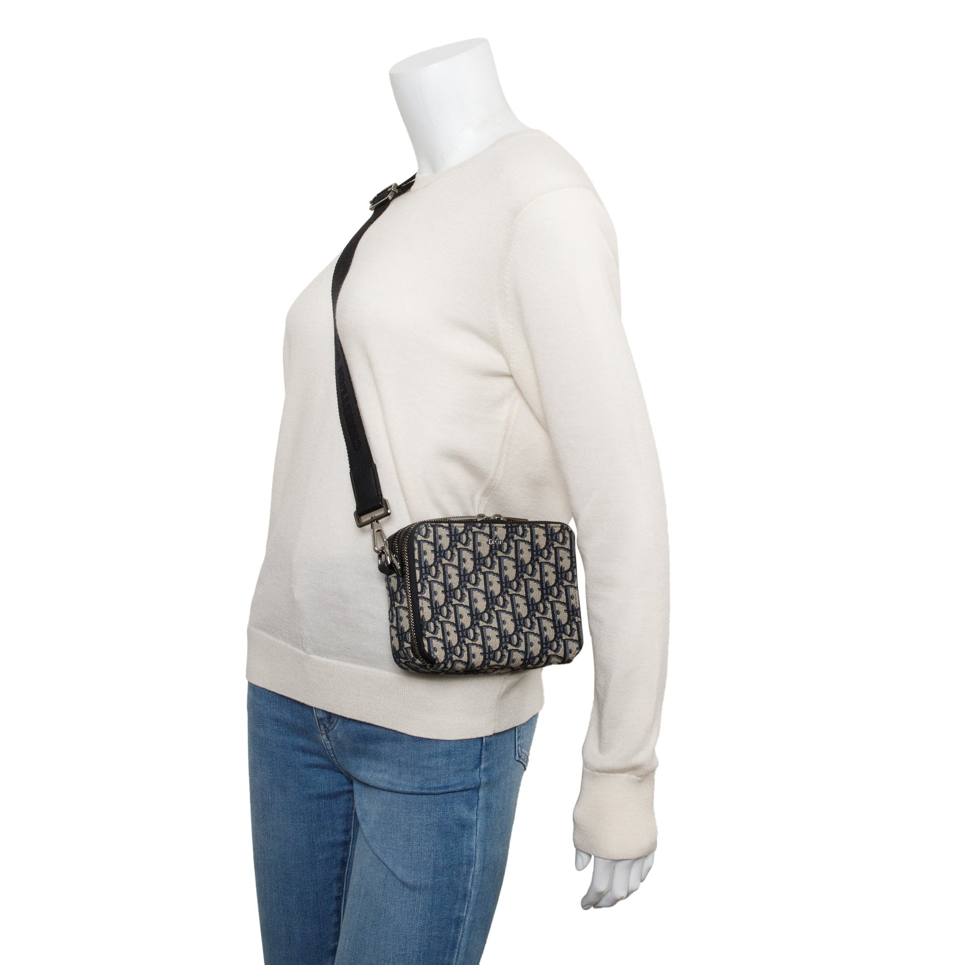 Dior Christion Oblique Jacquard Zipped Pouch Handbag Travel Bag