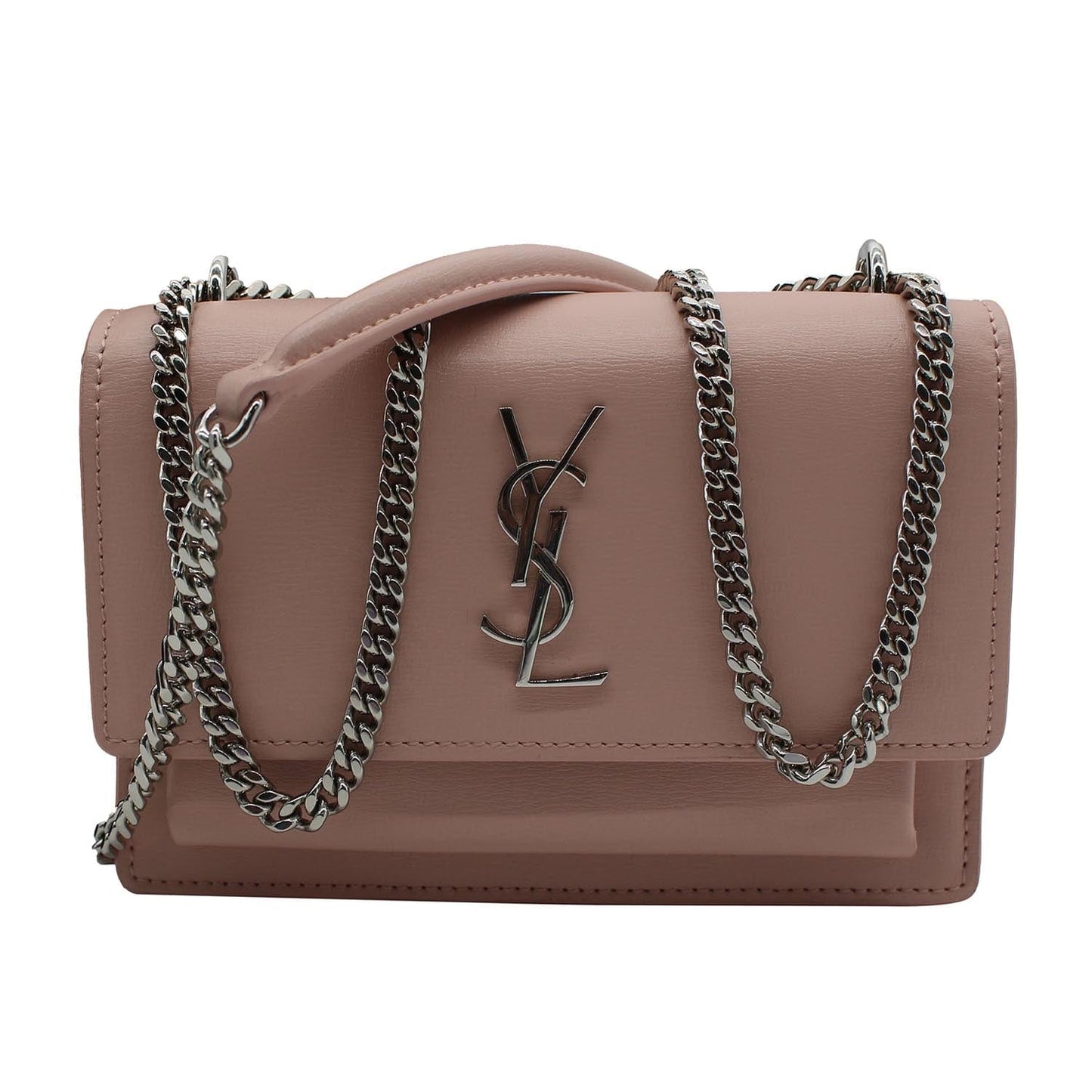 YSL Saint Laurent Saint Sunset Medium Shoulder Bag Leather Monogram Bag Pink
