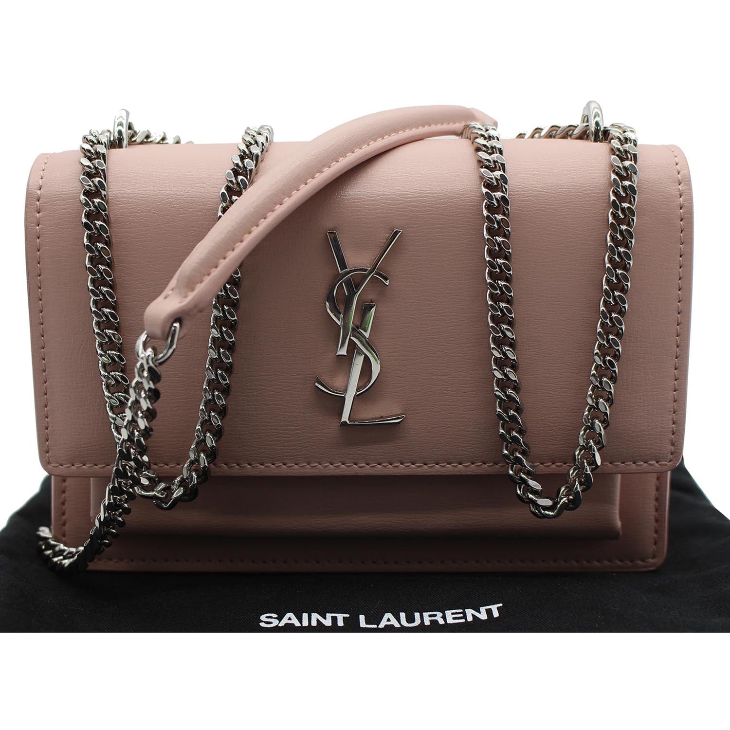 YSL Saint Laurent Saint Sunset Medium Shoulder Bag Leather Monogram Bag Pink