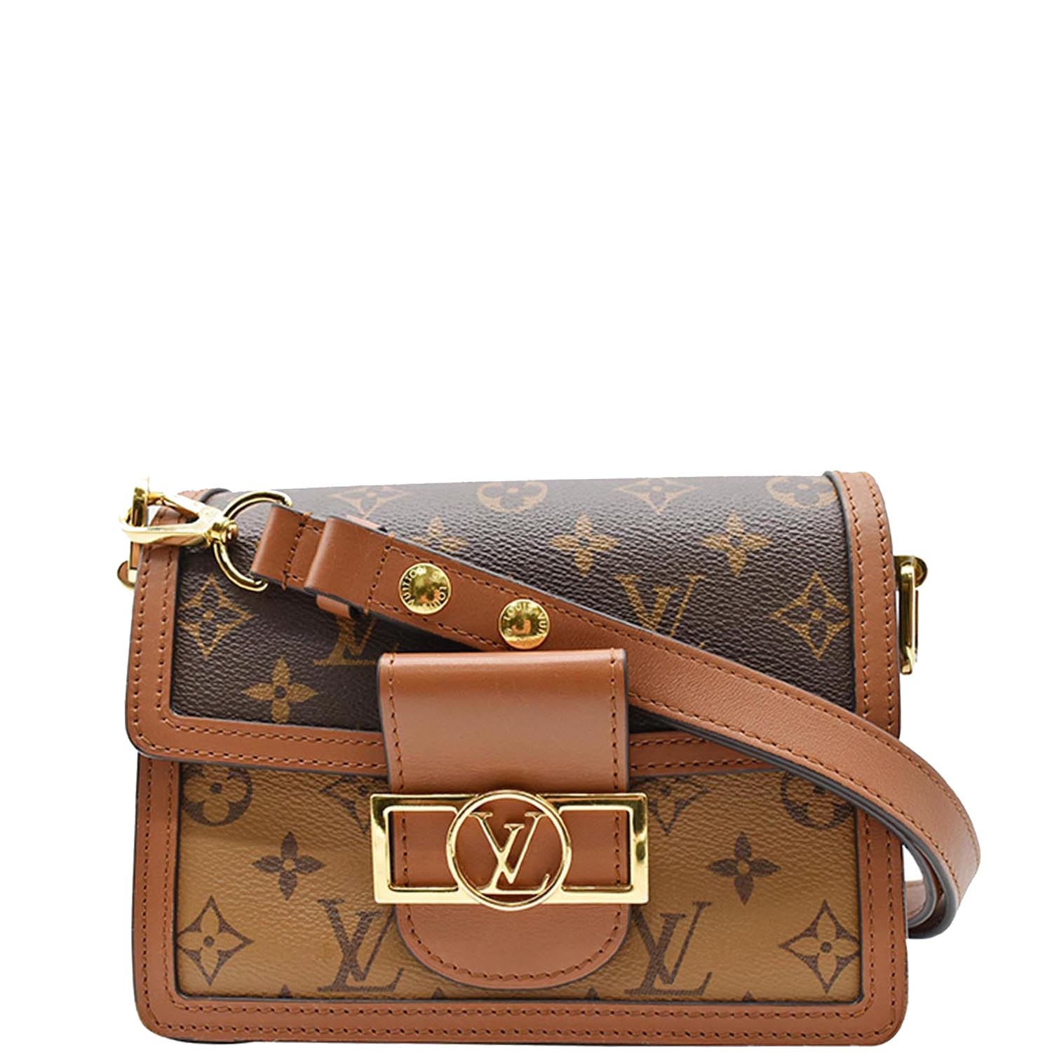 Louis Dauphine Mini Reverse Shoulder Bag Canvas Monogram